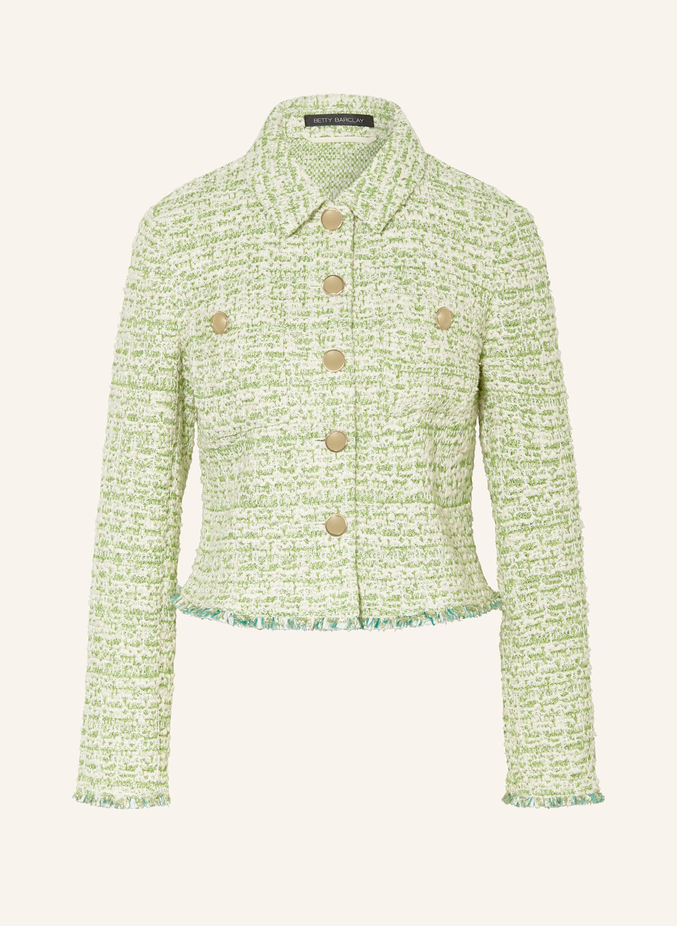 Betty Barclay Kastenjacke mit Glitzergarn: NEONGRÜN / CREME