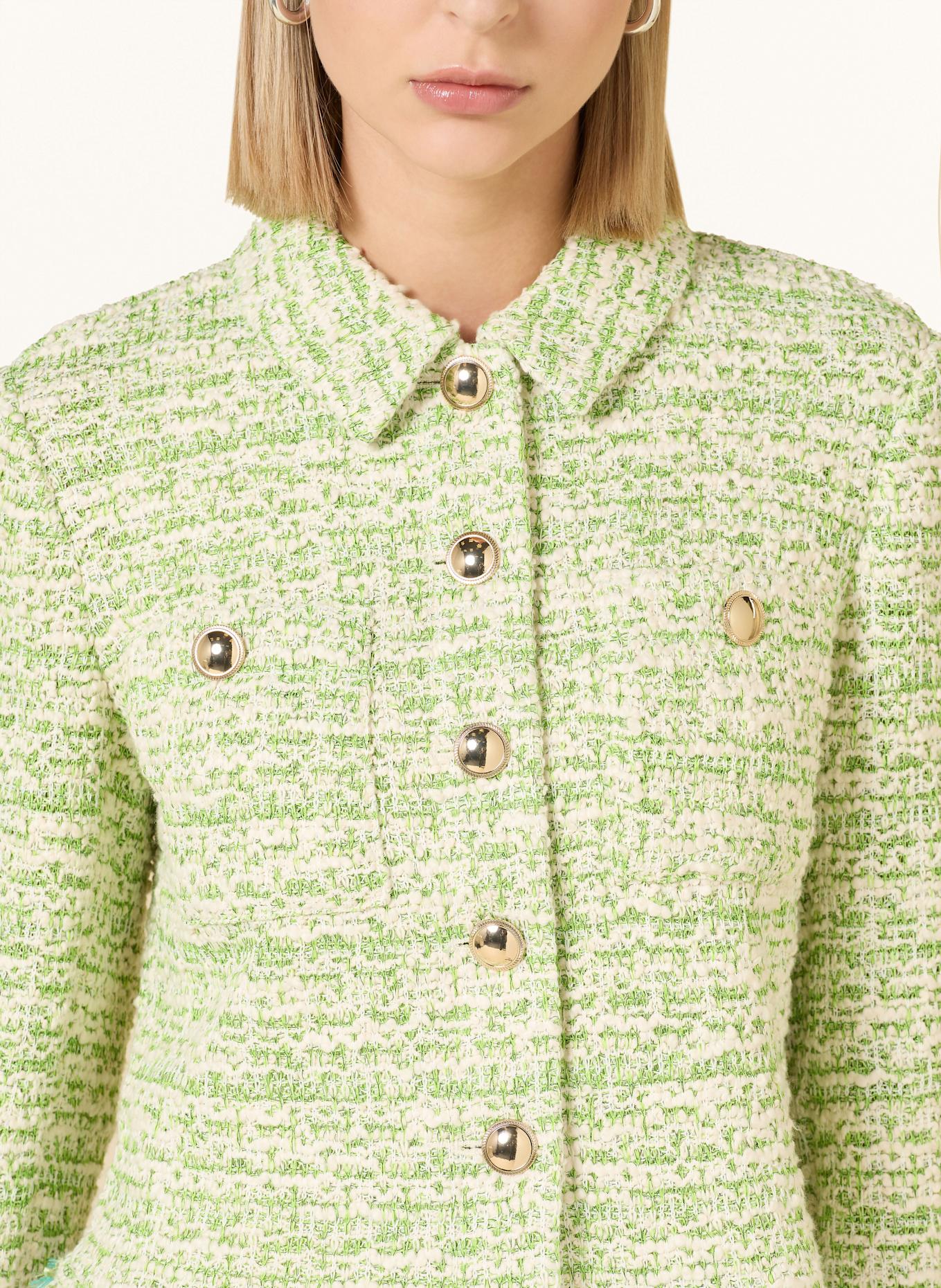 Betty Barclay Kastenjacke mit Glitzergarn: NEONGRÜN / CREME