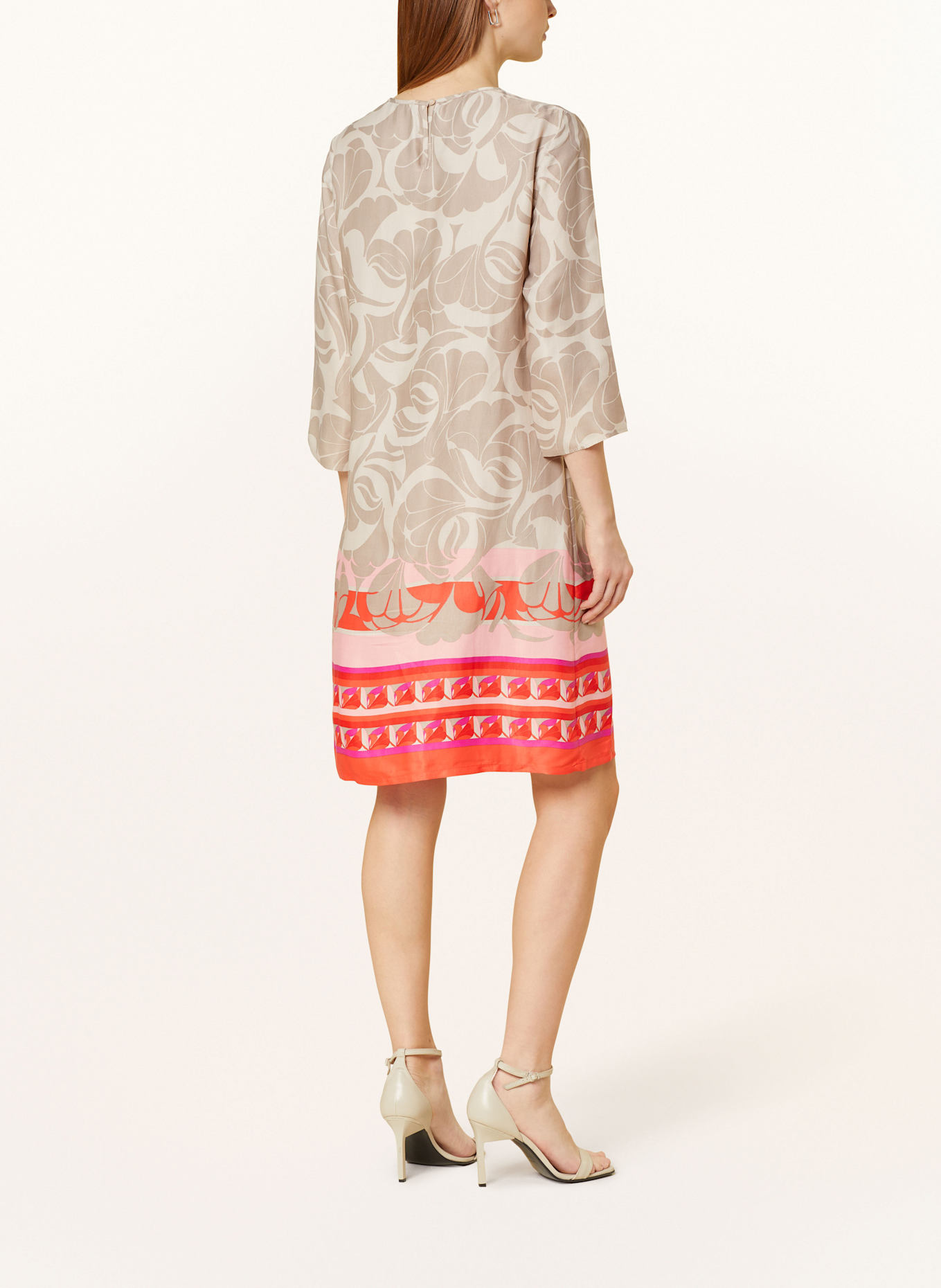Betty Barclay Satinkleid mit 3/4-Arm: BEIGE / TAUPE / ROT
