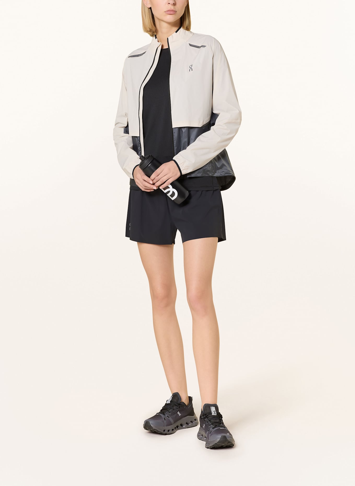 On Laufjacke WEATHER: BEIGE / DUNKELGRAU