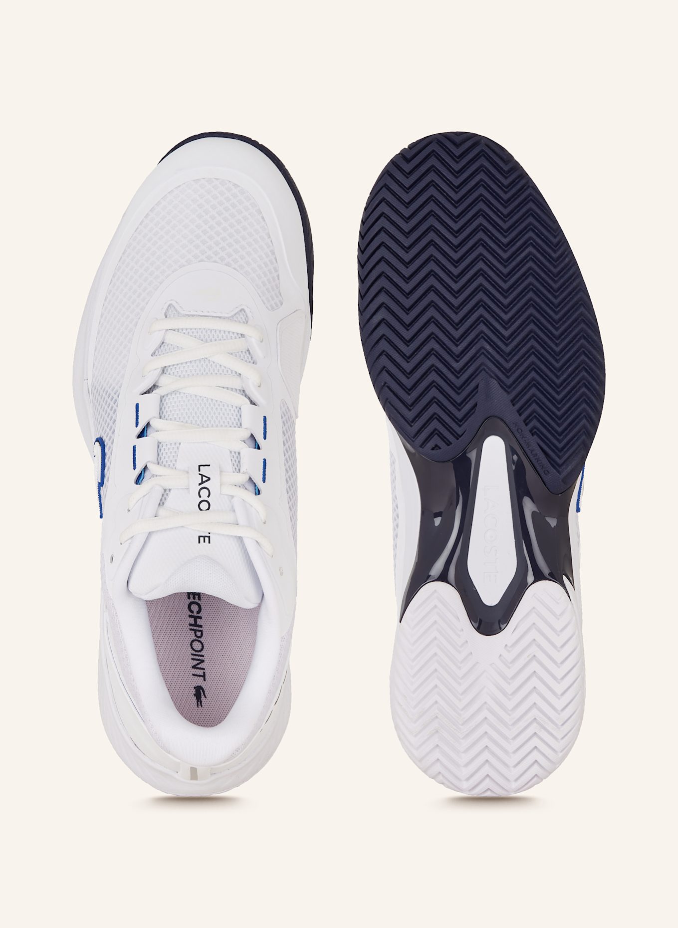 LACOSTE Tennisschuhe TECH POINT: ECRU / BLAU