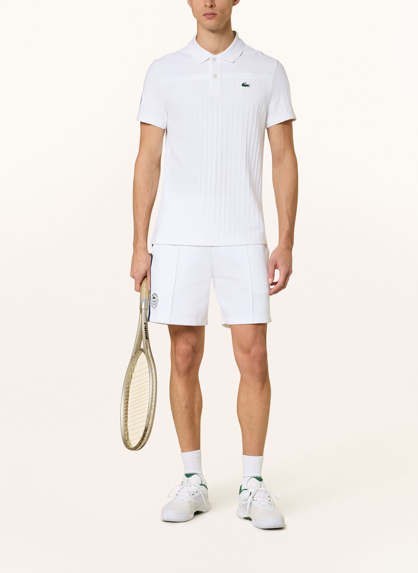 LACOSTE Funktions-Poloshirt HERITAGE: WEISS