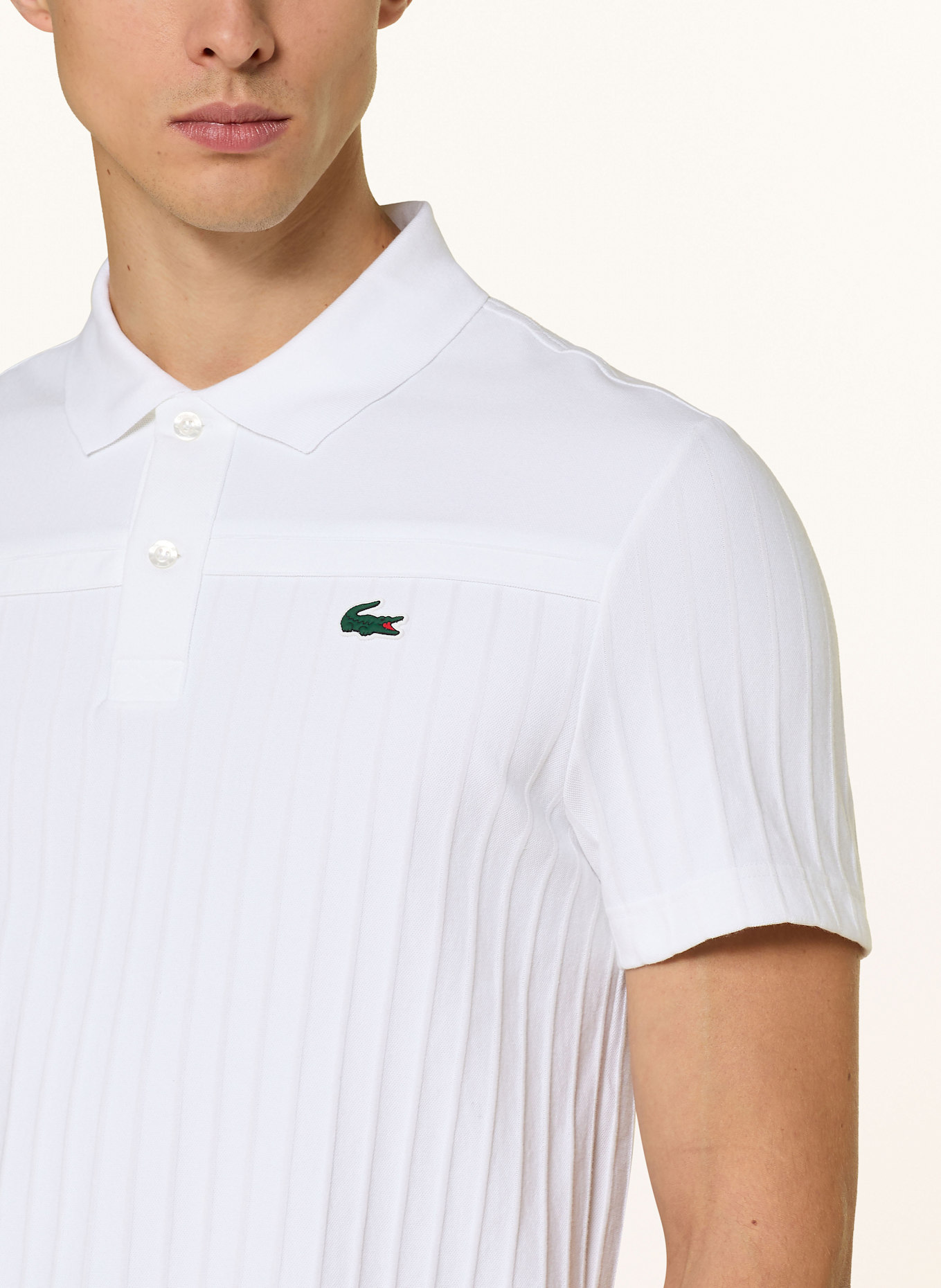 LACOSTE Funktions-Poloshirt HERITAGE: WEISS