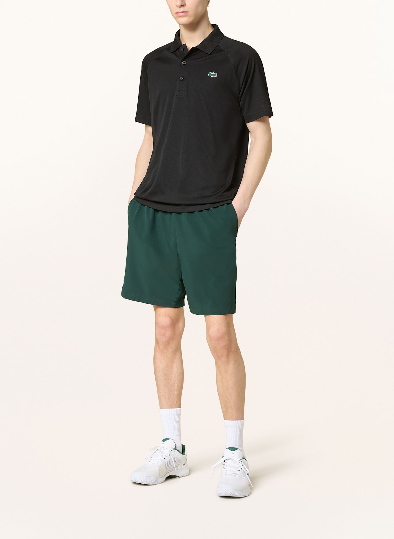 LACOSTE Funkcyjna koszulka polo: CZARNY