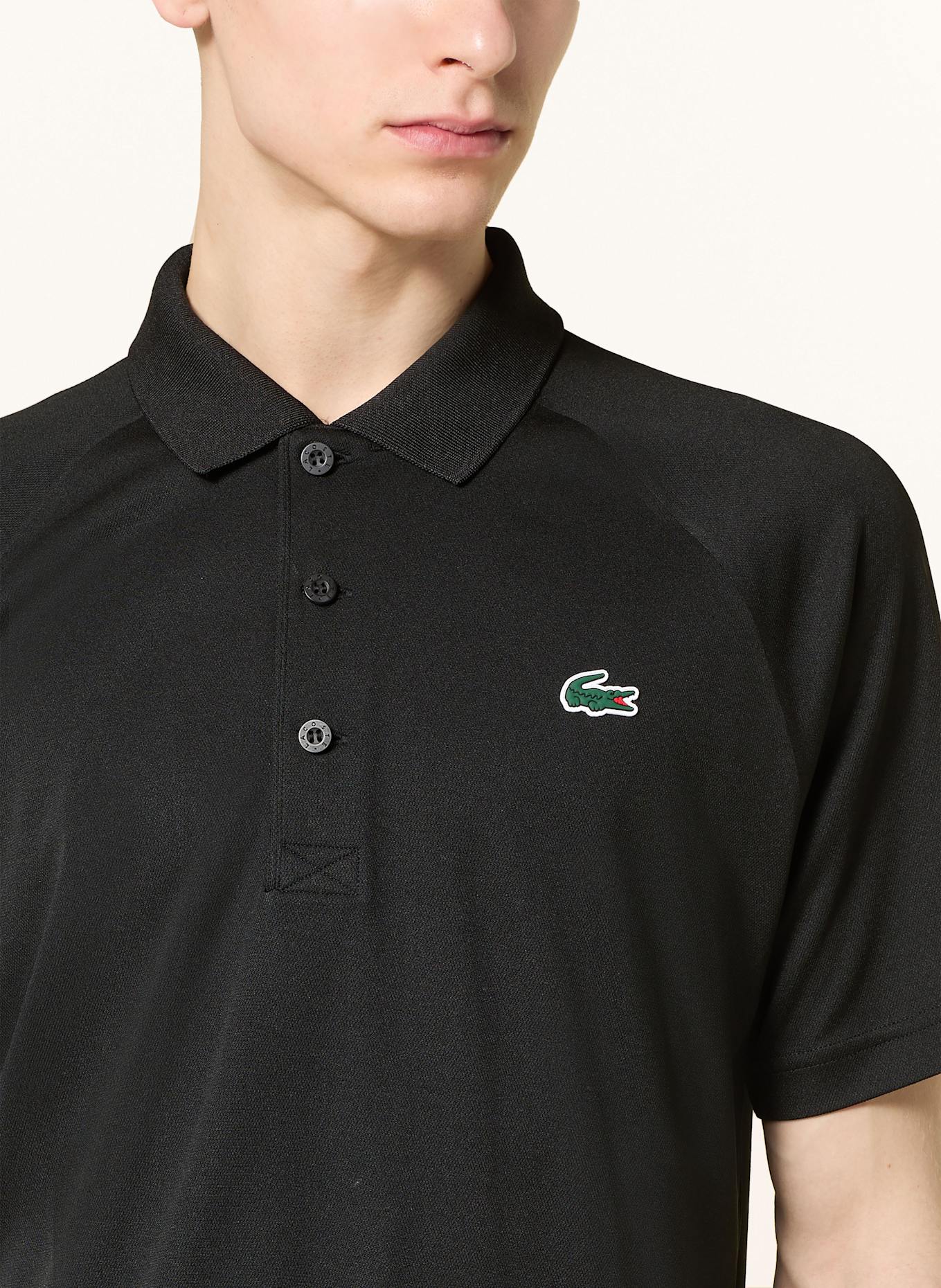 LACOSTE Funkcyjna koszulka polo: CZARNY