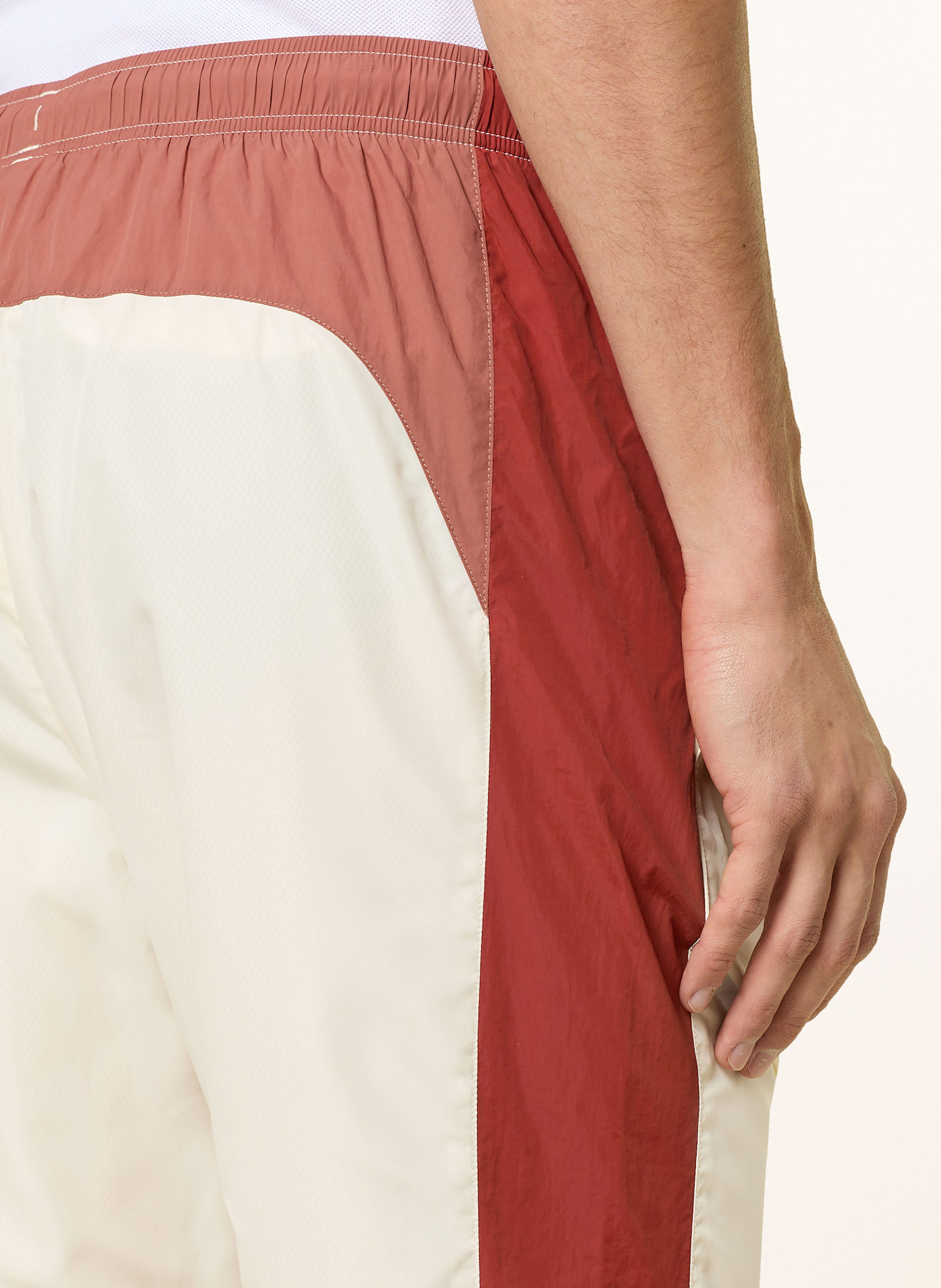 LACOSTE Trainingshose: CREME/ BRAUN/ COGNAC