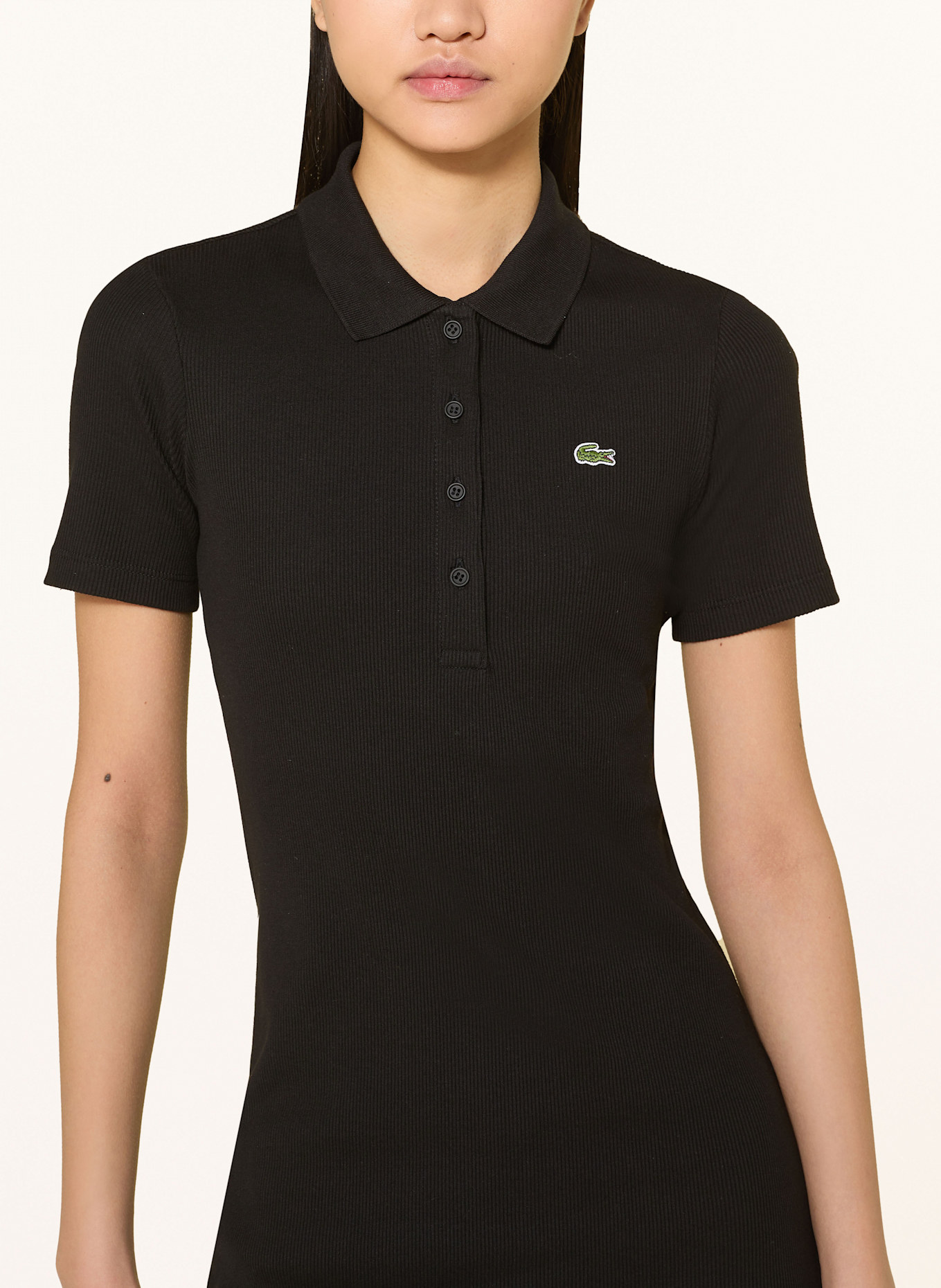 LACOSTE Polokleid: SCHWARZ