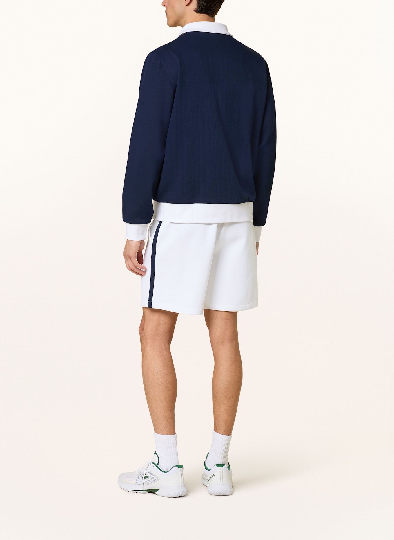 LACOSTE Tennisshorts HERITAGE: WEISS/ DUNKELBLAU