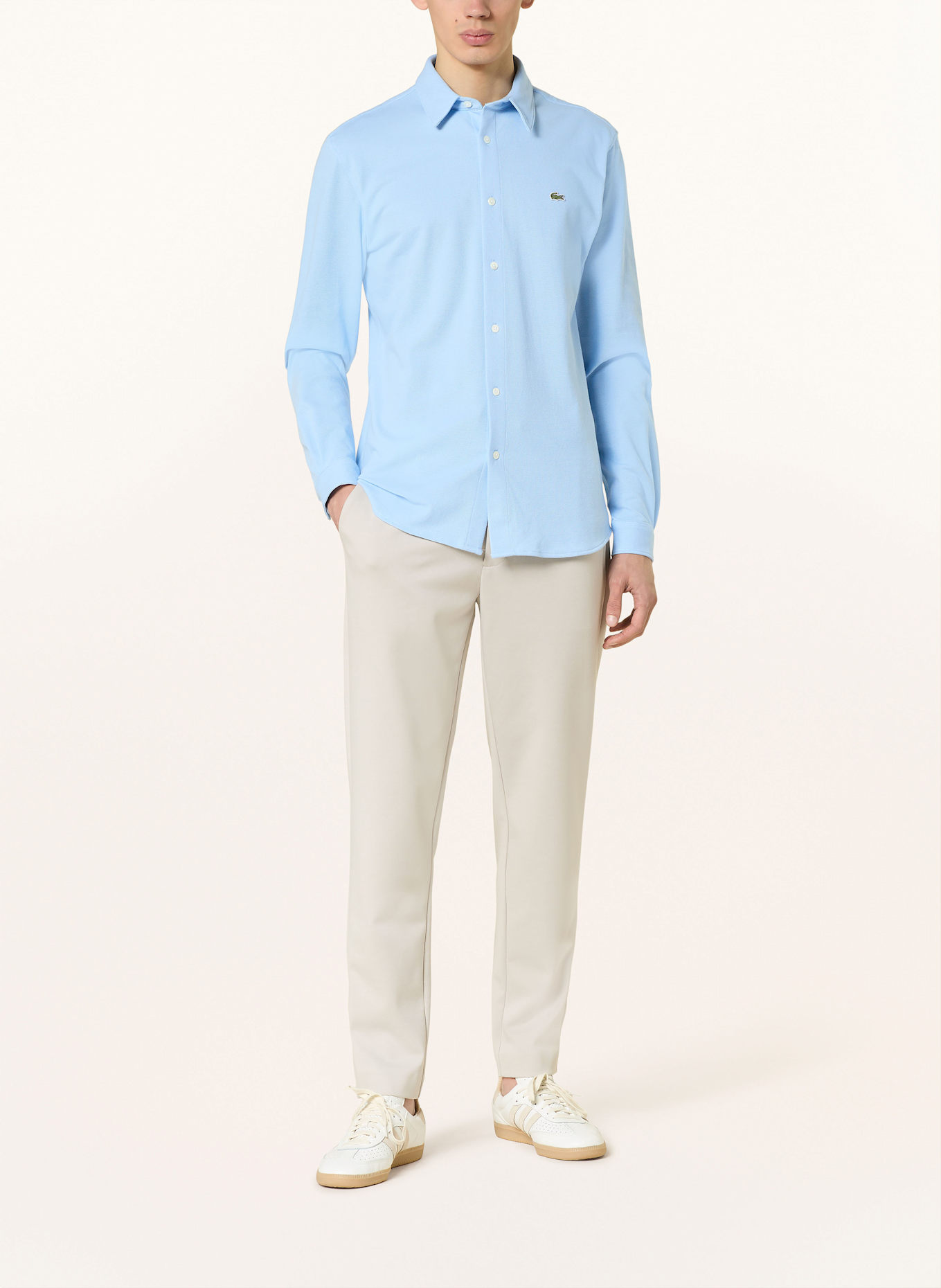 LACOSTE Piqué-Hemd Slim Fit: HELLBLAU