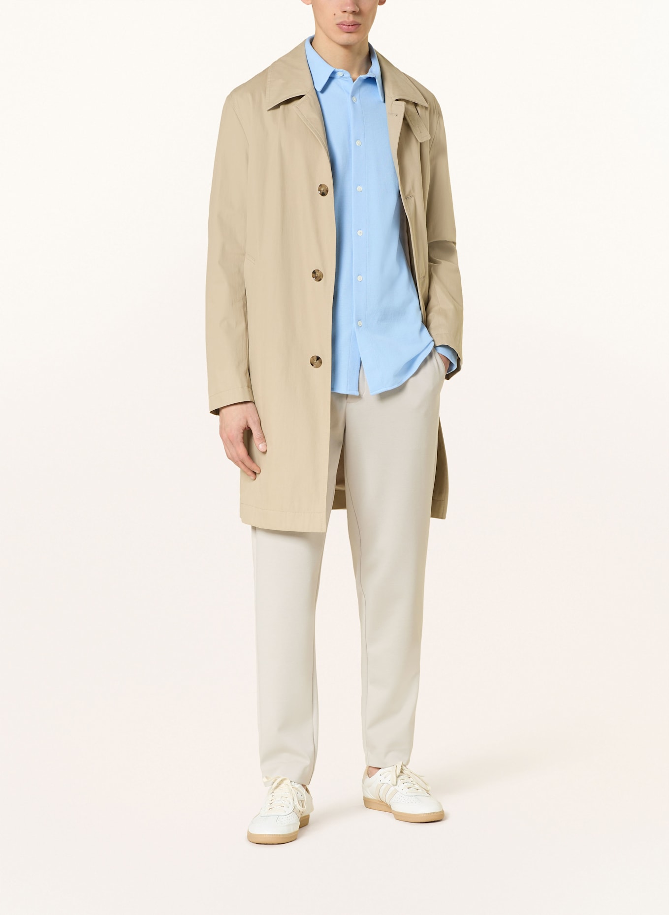 LACOSTE Piqué-Hemd Slim Fit: HELLBLAU