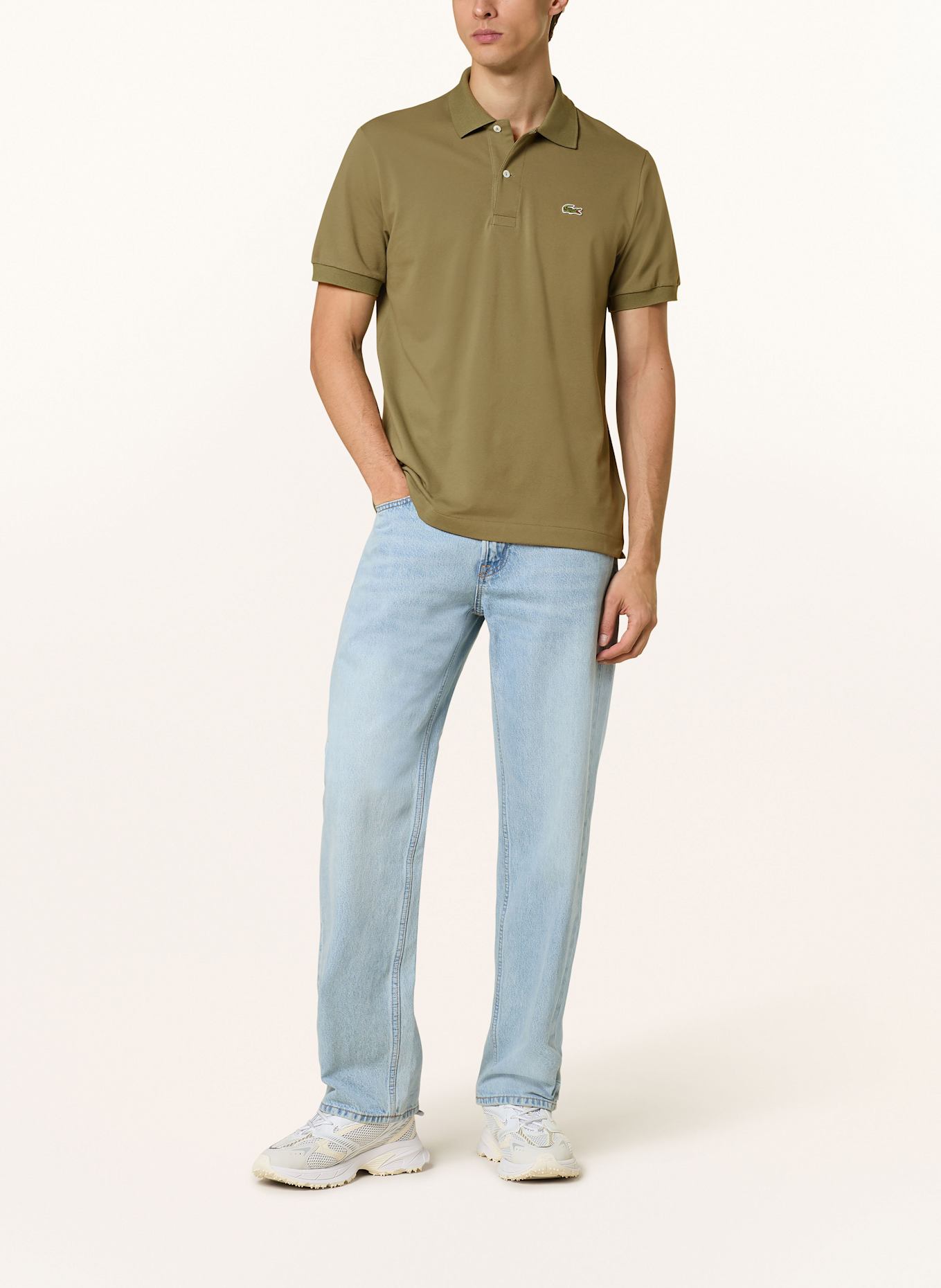 LACOSTE Piqué-Poloshirt: KHAKI