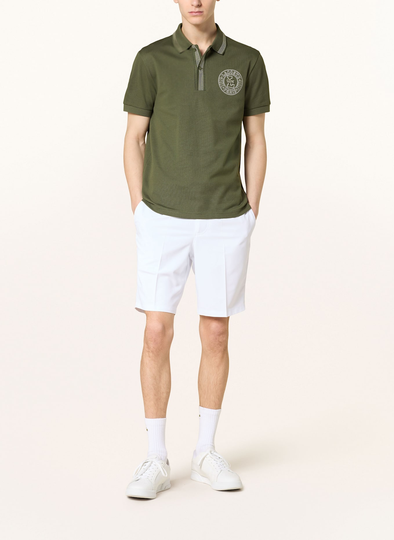 LACOSTE Koszulka polo z piki regular fit: CIEMNOZIELONY