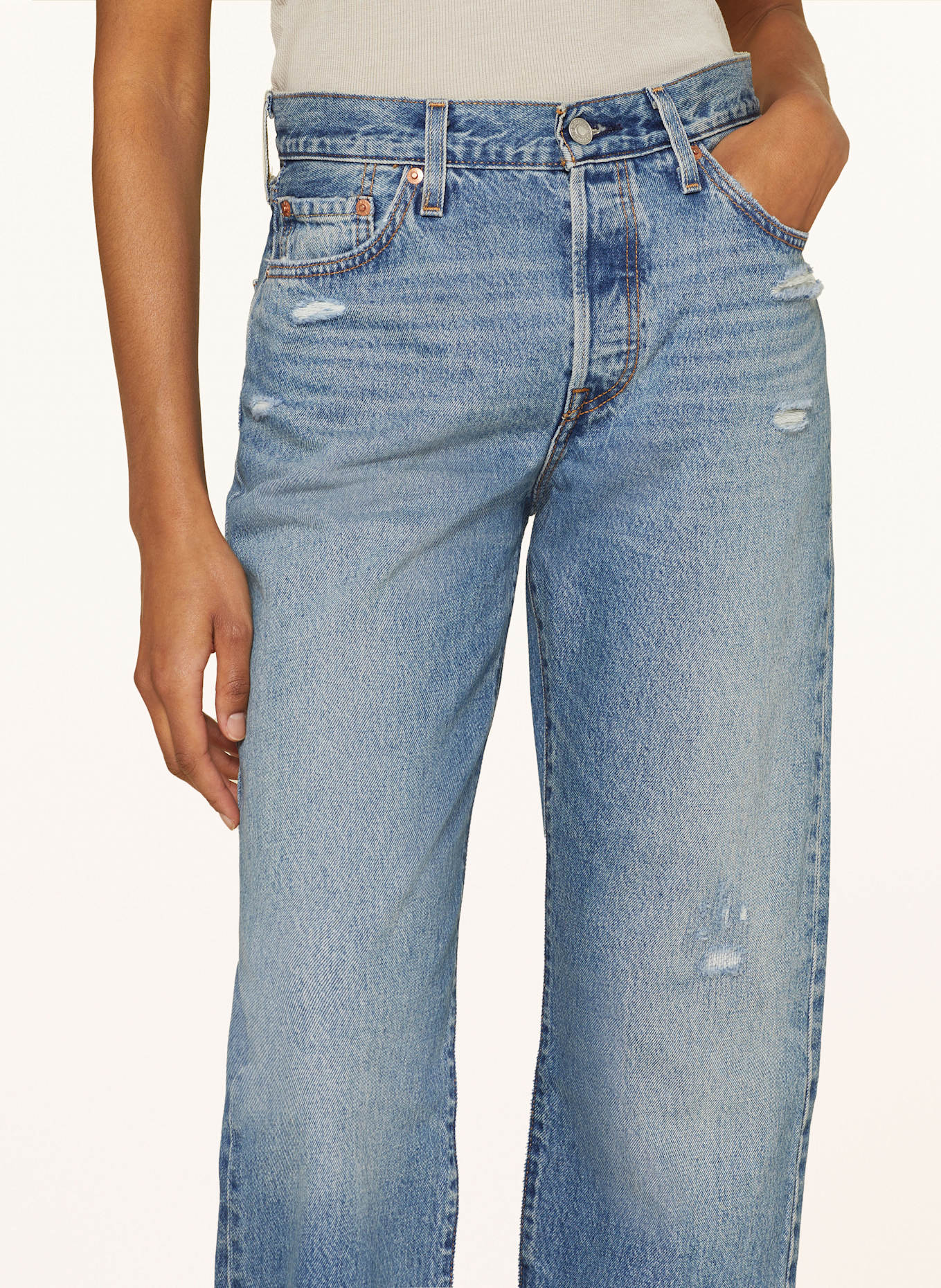 Levi's® Jeansy straight 501 90S VERIFIED VINTAGE: 64 Med Indigo - Worn In