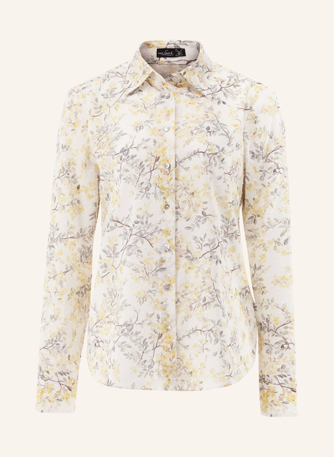 van Laack Hemdbluse VL-CELLAI-KNO: GELB / GRAU / WEISS