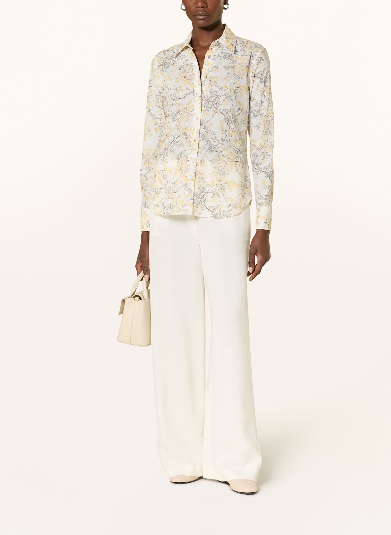 van Laack Hemdbluse VL-CELLAI-KNO: GELB / GRAU / WEISS