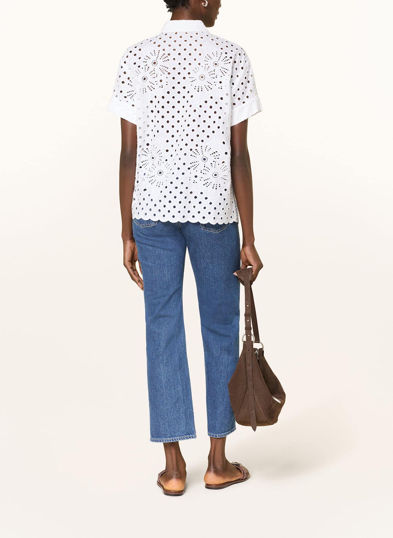 van Laack Koszula VL-LITEA-XX z dziurkowanej koronki: BIAŁY