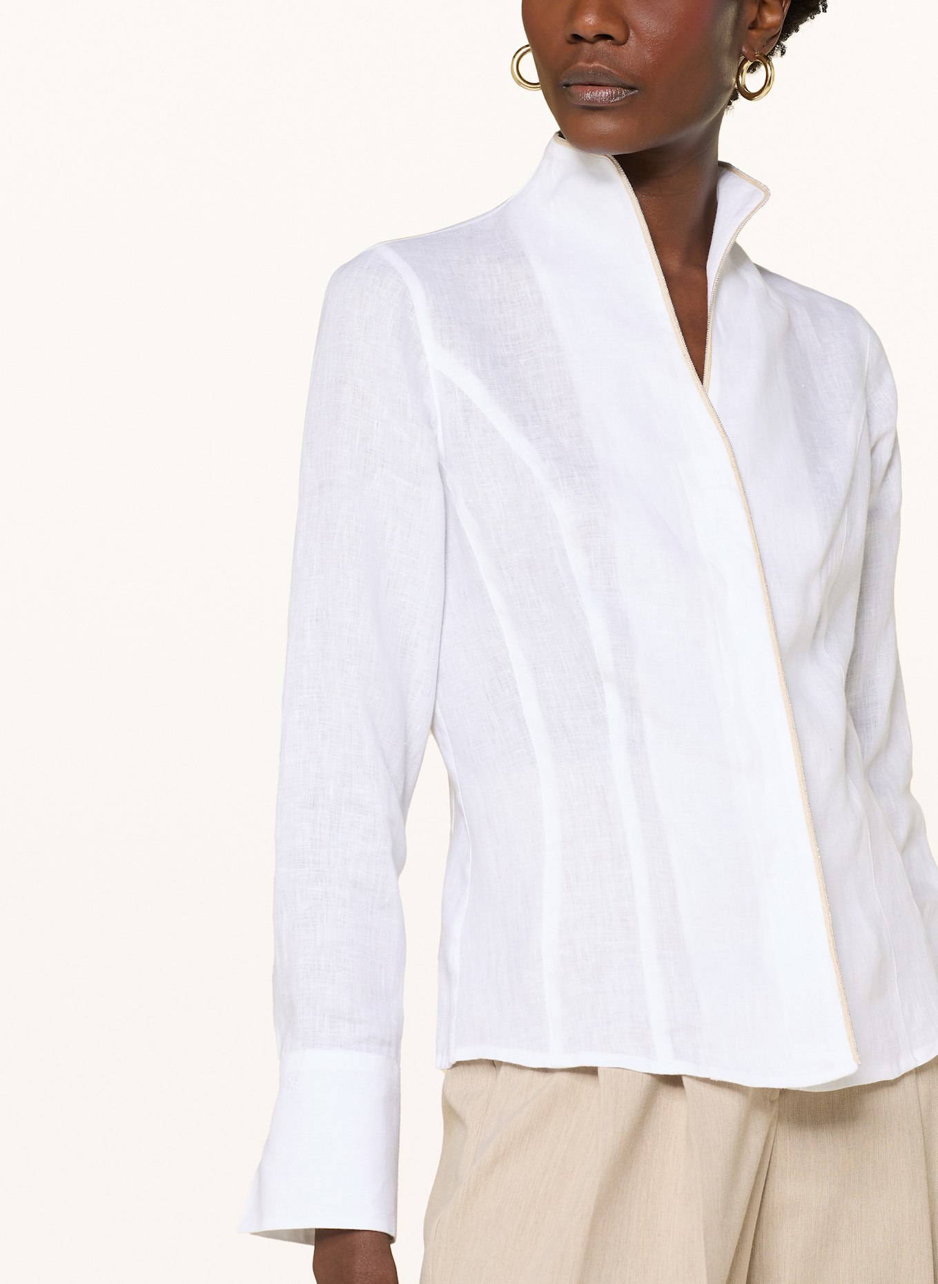 van Laack Blouse VL-ALICE-PB1 in linen: WHITE