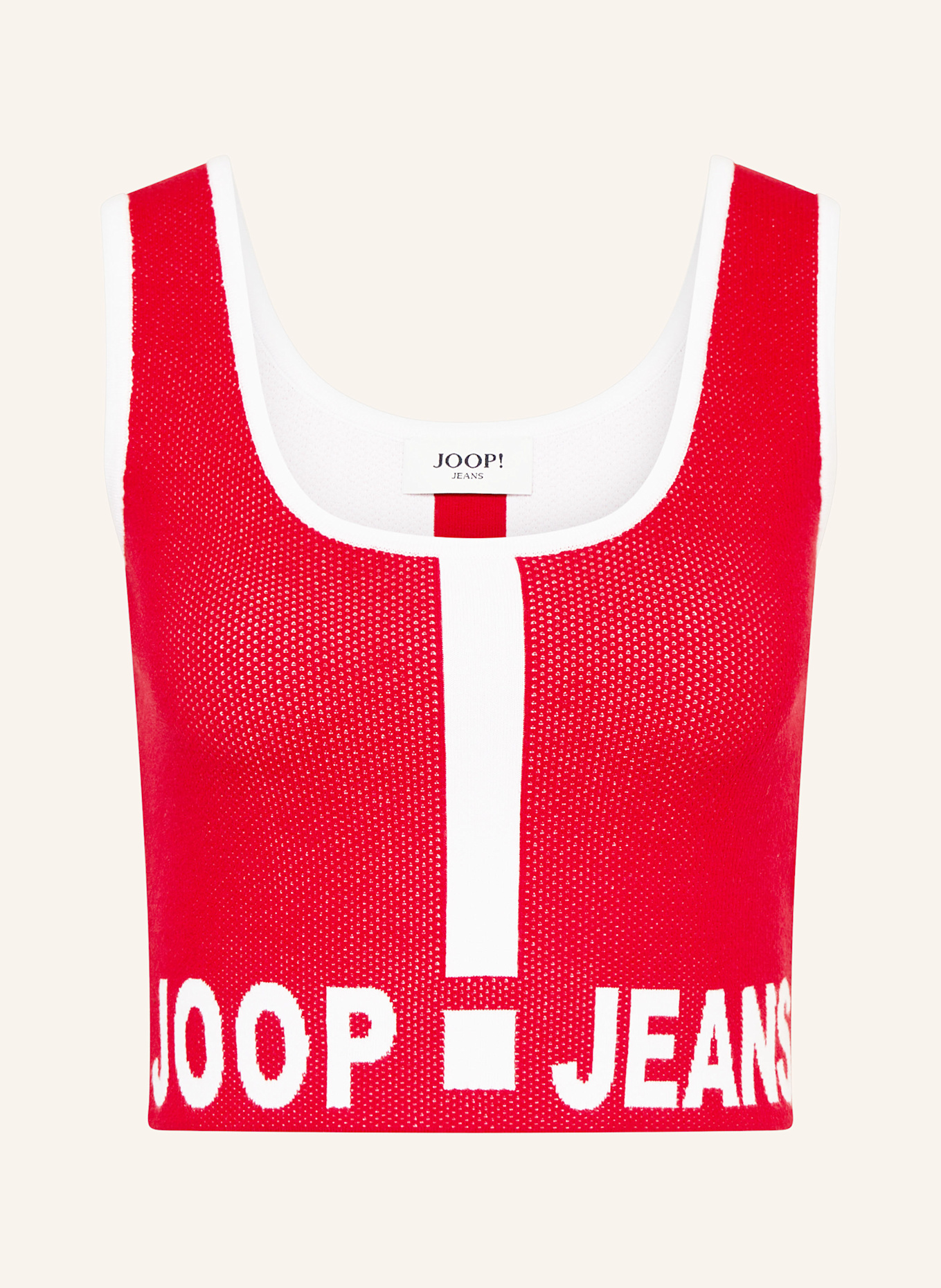 JOOP! JEANS KAMA cropped top: RED/ WHITE