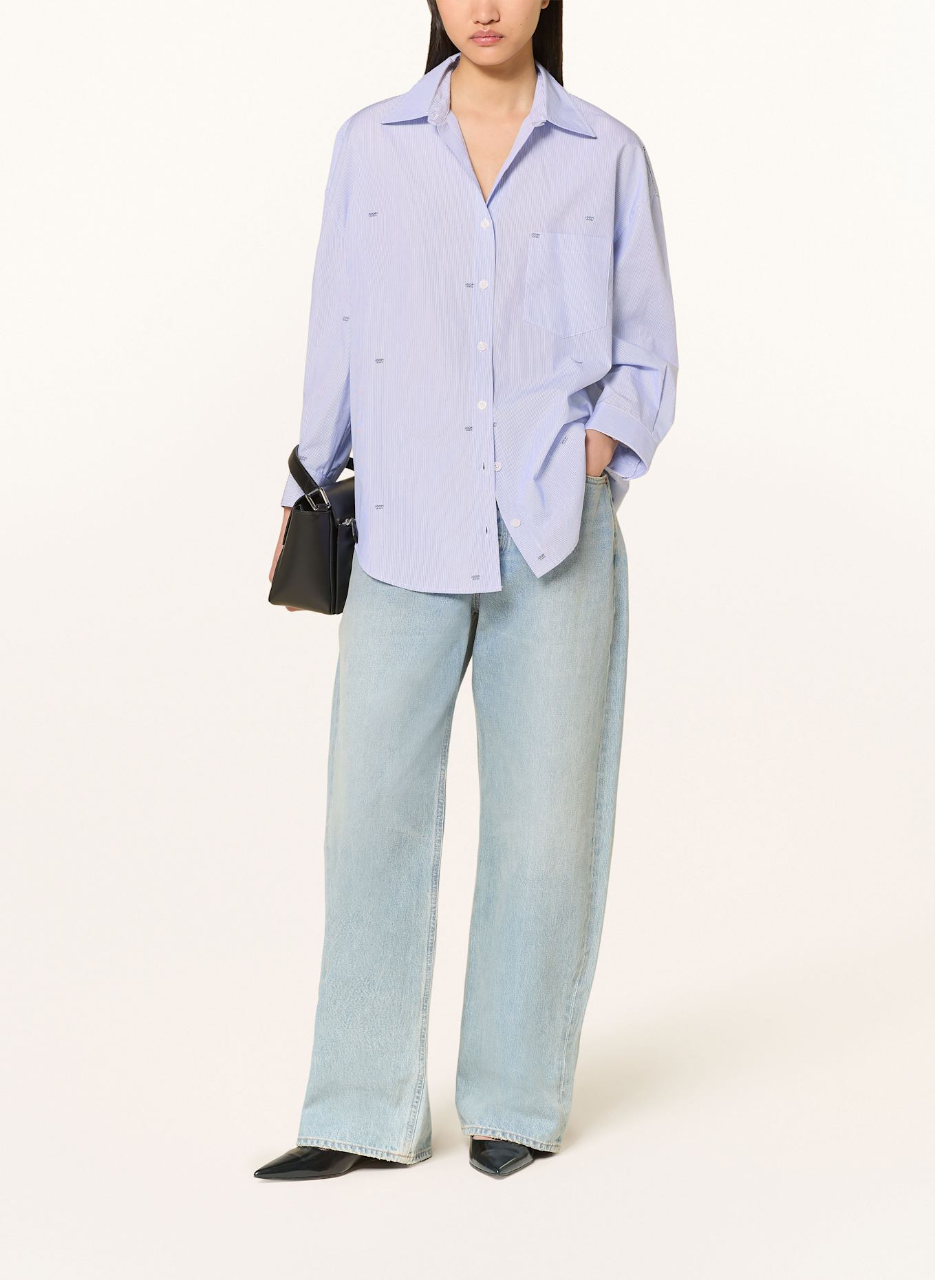 JOOP! JEANS Oversized shirt blouse BRENDA: WHITE / BLUE