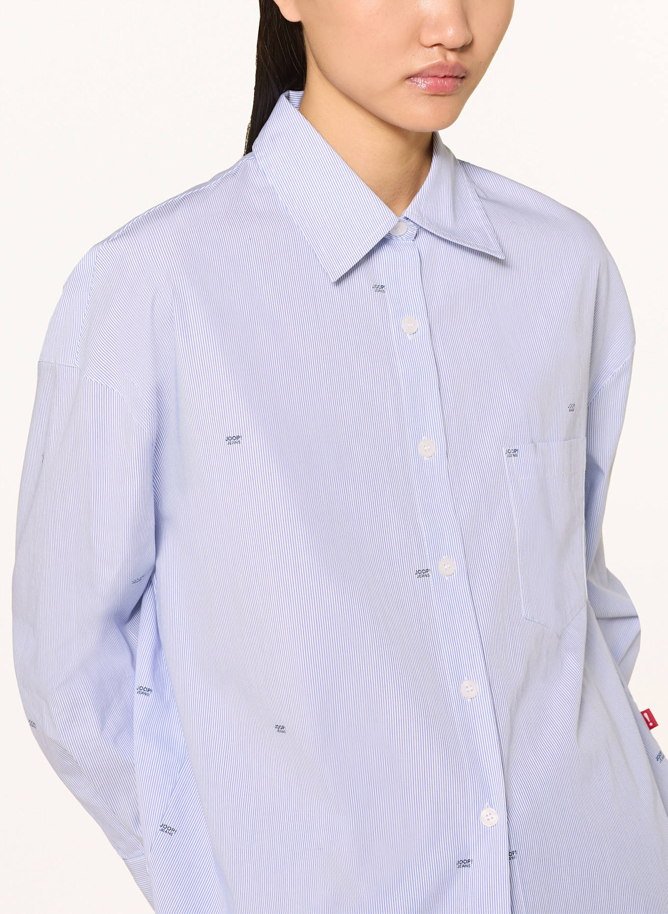 JOOP! JEANS Oversized shirt blouse BRENDA: WHITE / BLUE