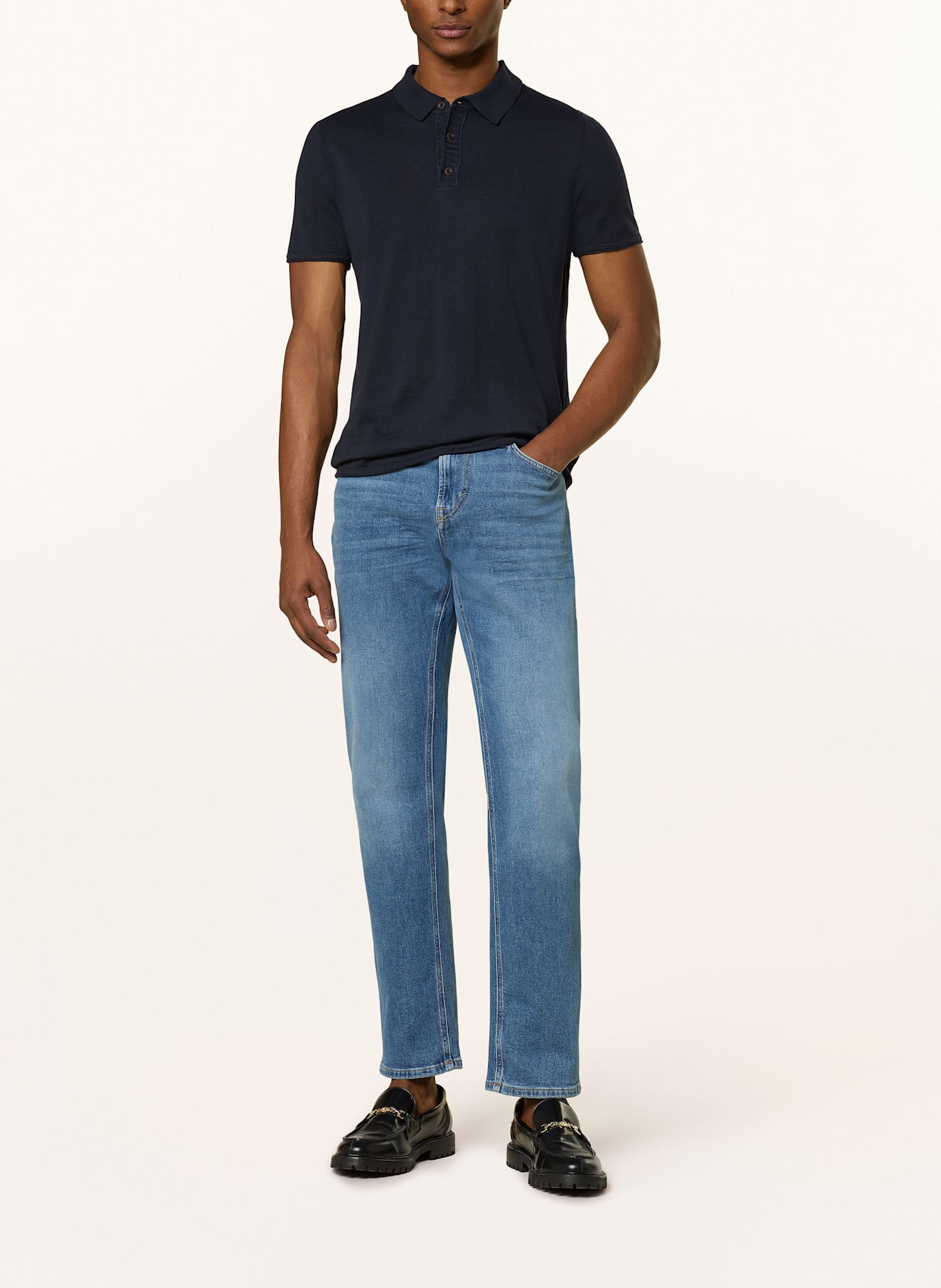 JOOP! JEANS Strick-Poloshirt BASTIANOR: DUNKELBLAU