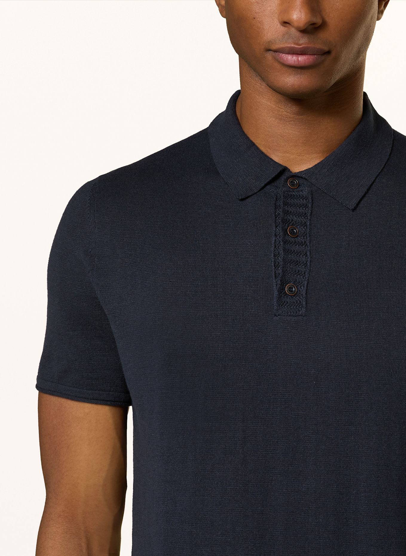 JOOP! JEANS Strick-Poloshirt BASTIANOR: DUNKELBLAU