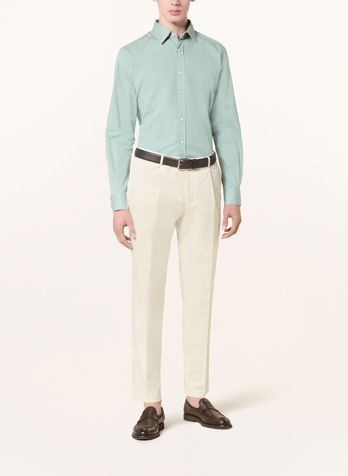 windsor. shearling shirt LAPO Slim Fit: LIGHT GREEN