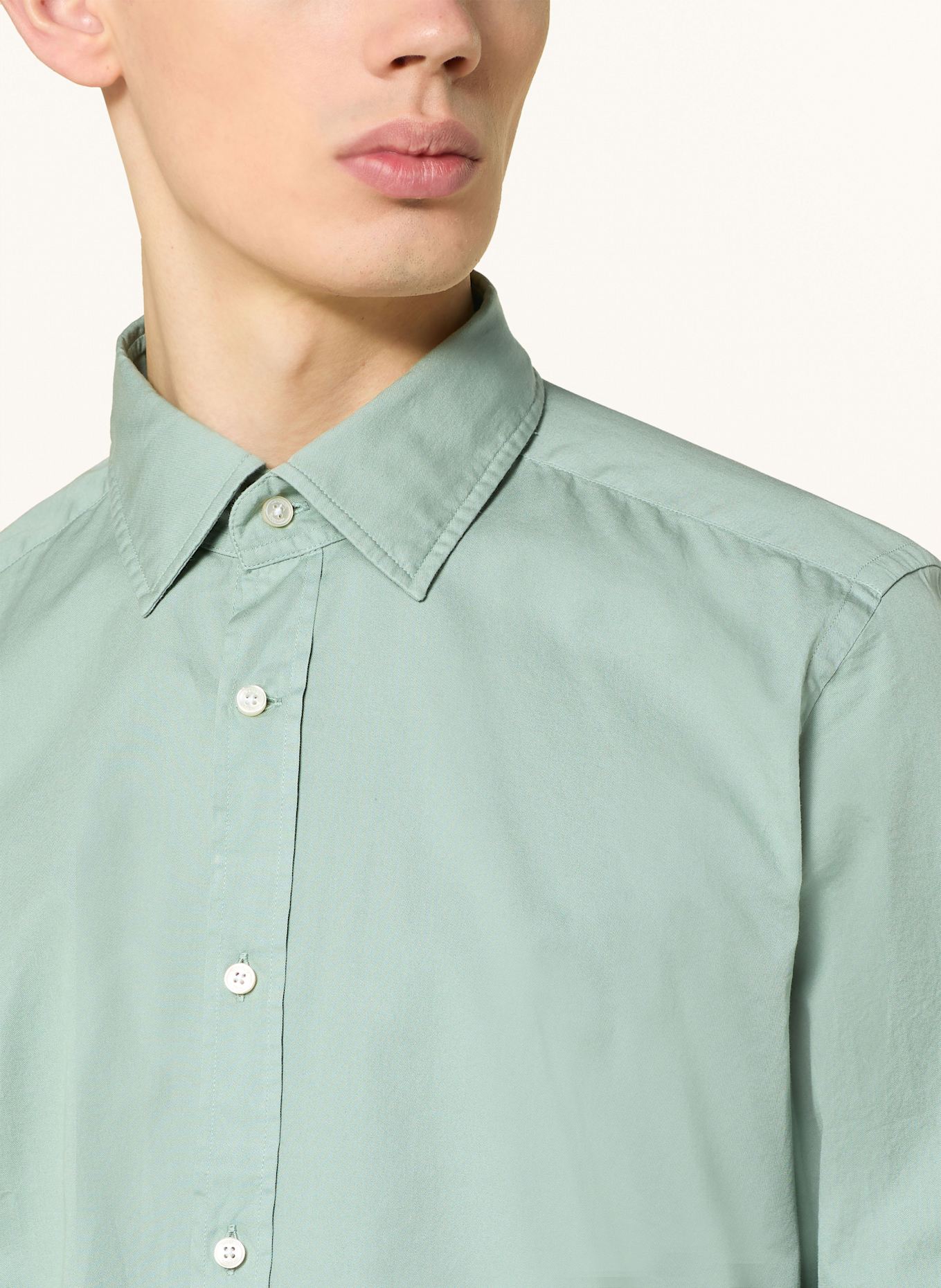 windsor. shearling shirt LAPO Slim Fit: LIGHT GREEN