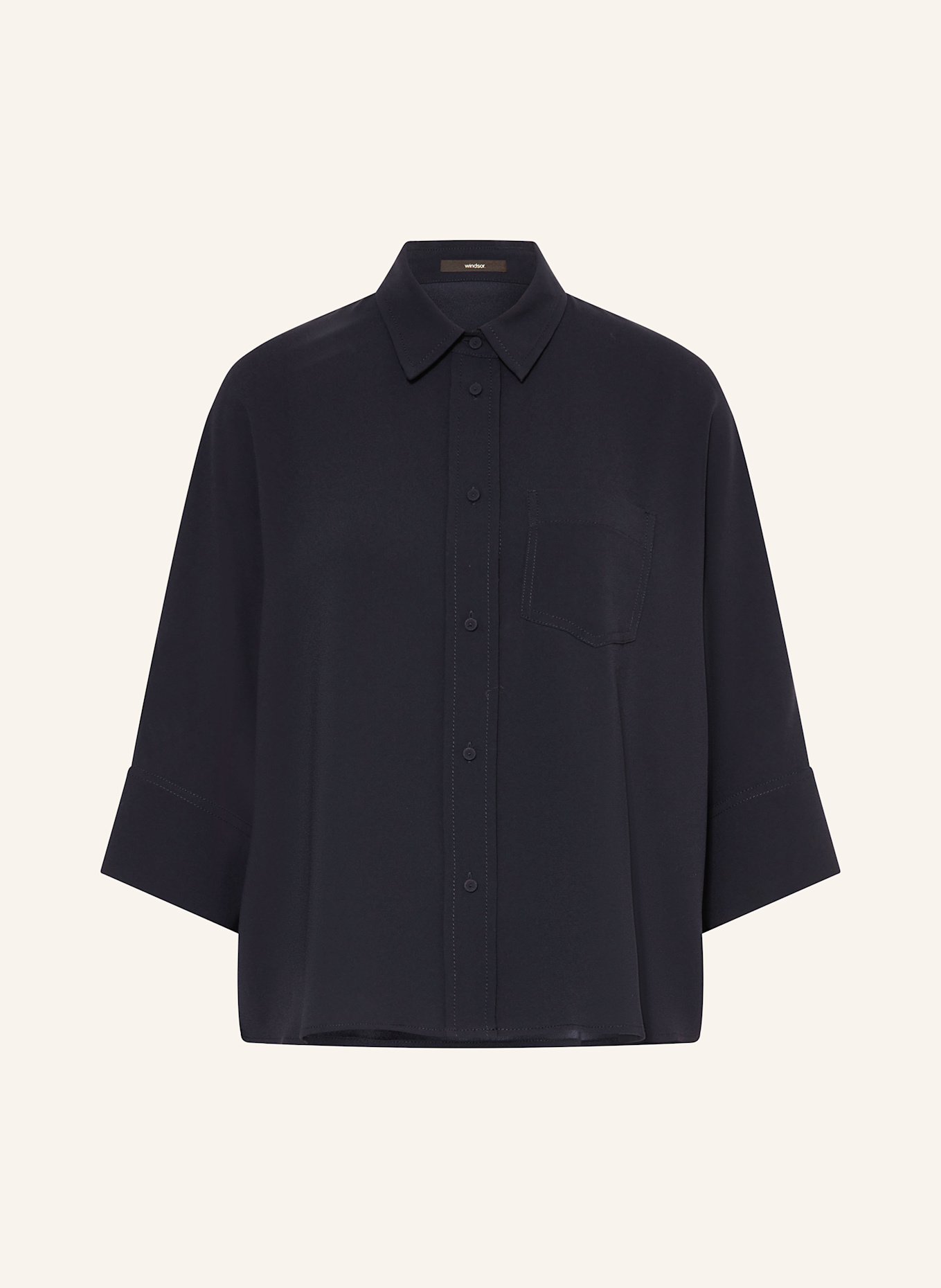 windsor. Hemdbluse mit 3/4-Arm: DUNKELBLAU