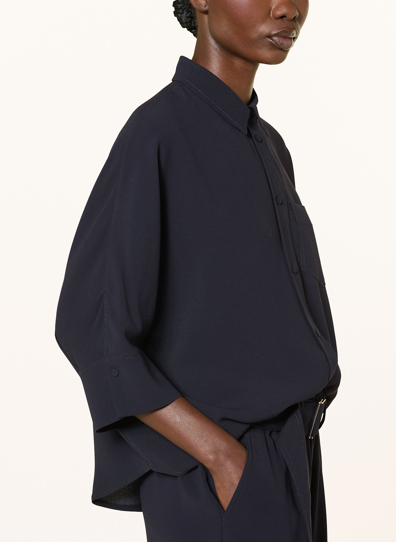 windsor. Hemdbluse mit 3/4-Arm: DUNKELBLAU