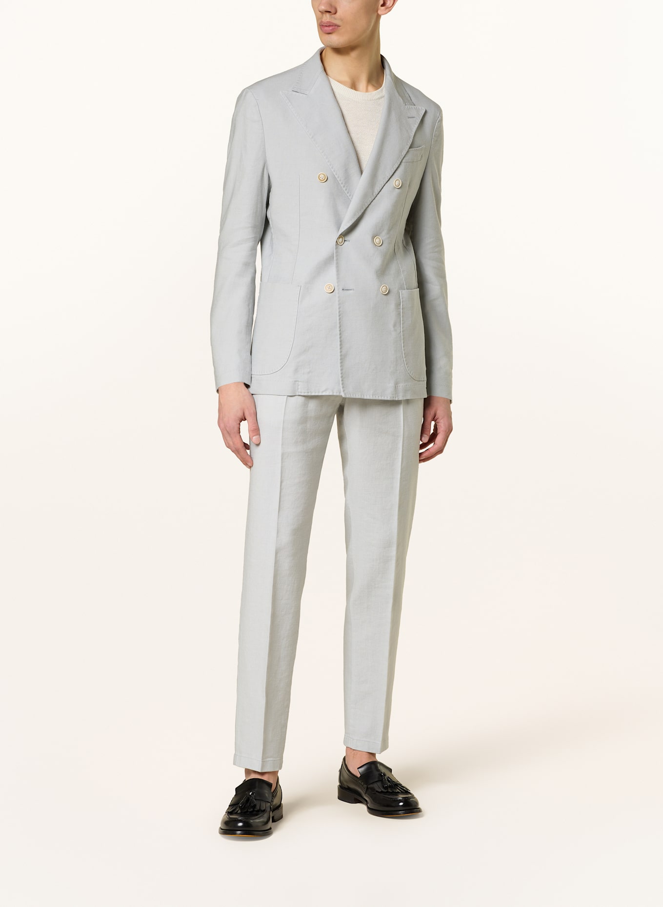 windsor. SALINO extra slim fit suit jacket with linen, Color: 050 Lt/Pastel Grey             050 (Image 2)