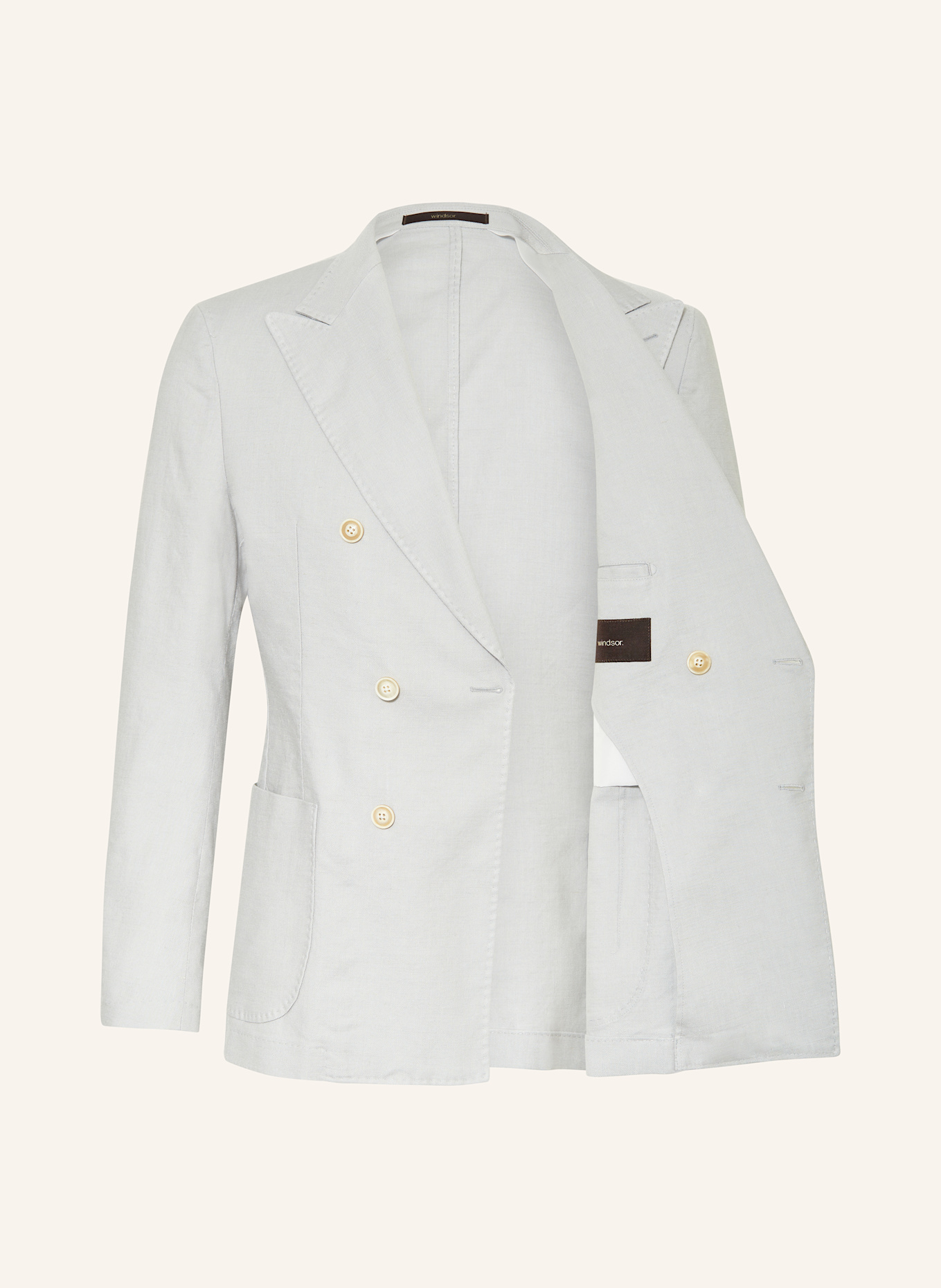 windsor. SALINO extra slim fit suit jacket with linen, Color: 050 Lt/Pastel Grey             050 (Image 4)