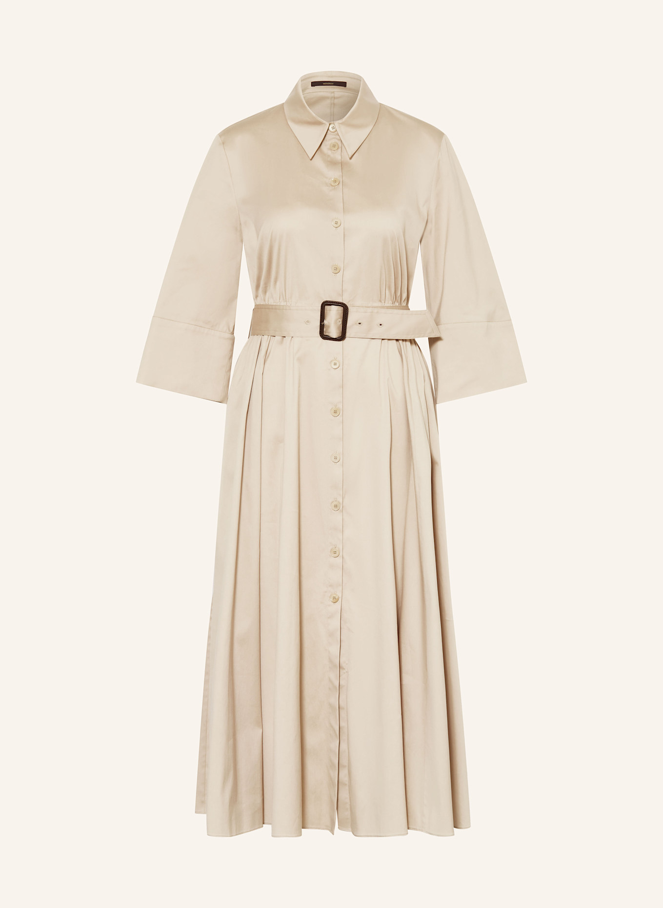 windsor. Robe chemise à manches 3/4: BEIGE
