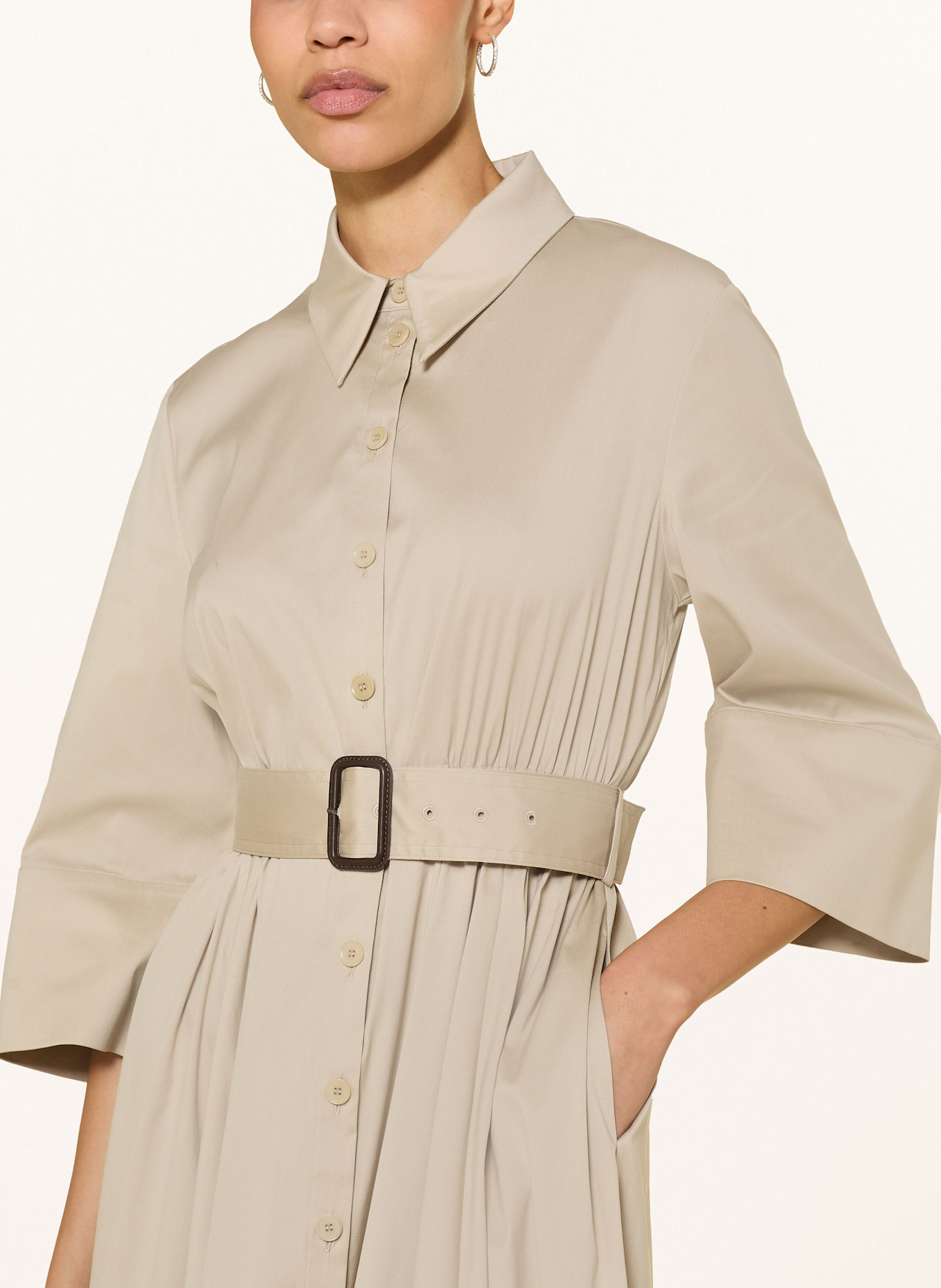 windsor. Robe chemise à manches 3/4: BEIGE
