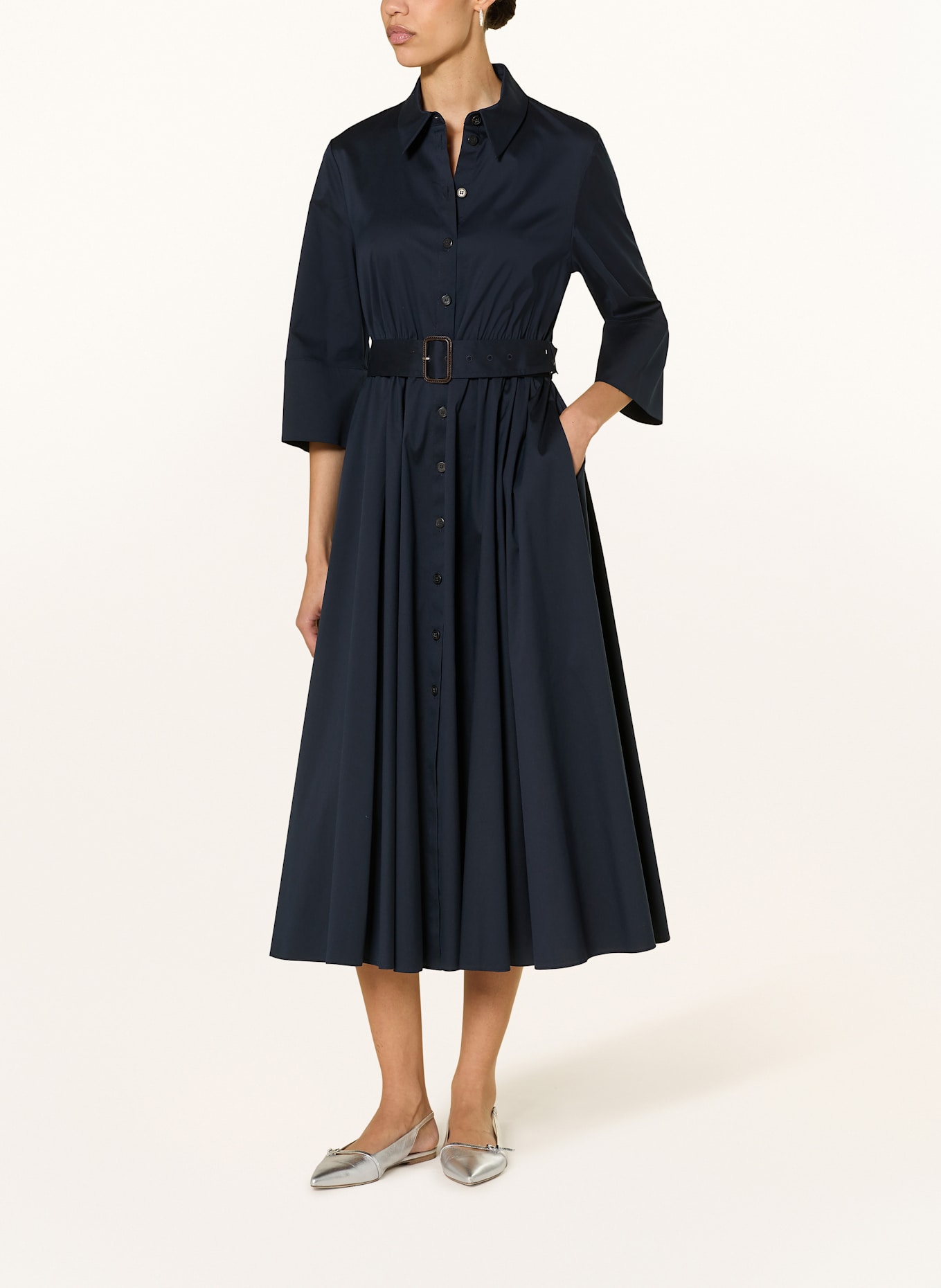 windsor. Hemblusenkleid mit 3/4-Arm: DUNKELBLAU