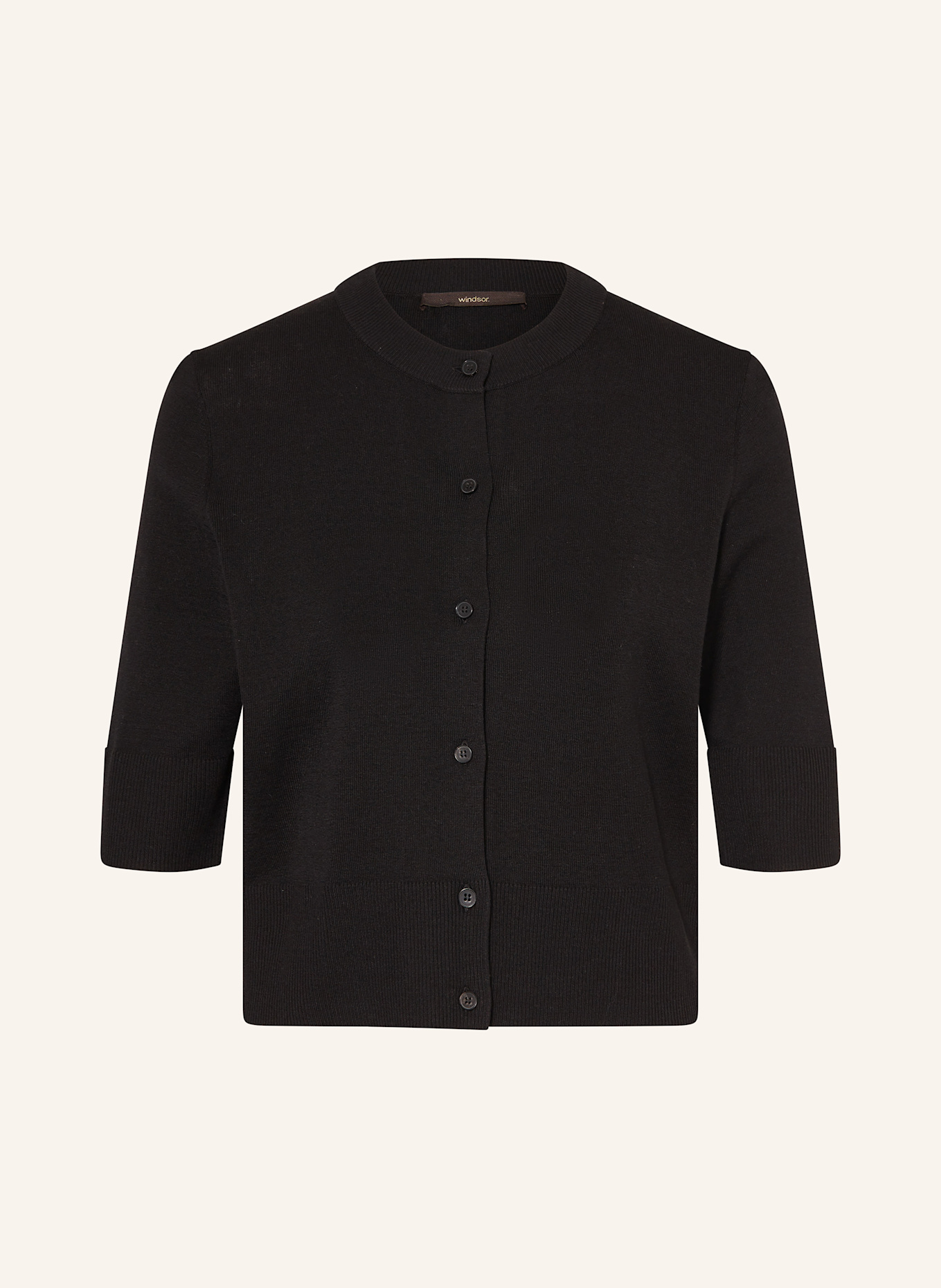 windsor. Strickjacke aus Seide mit 3/4-Arm: SCHWARZ