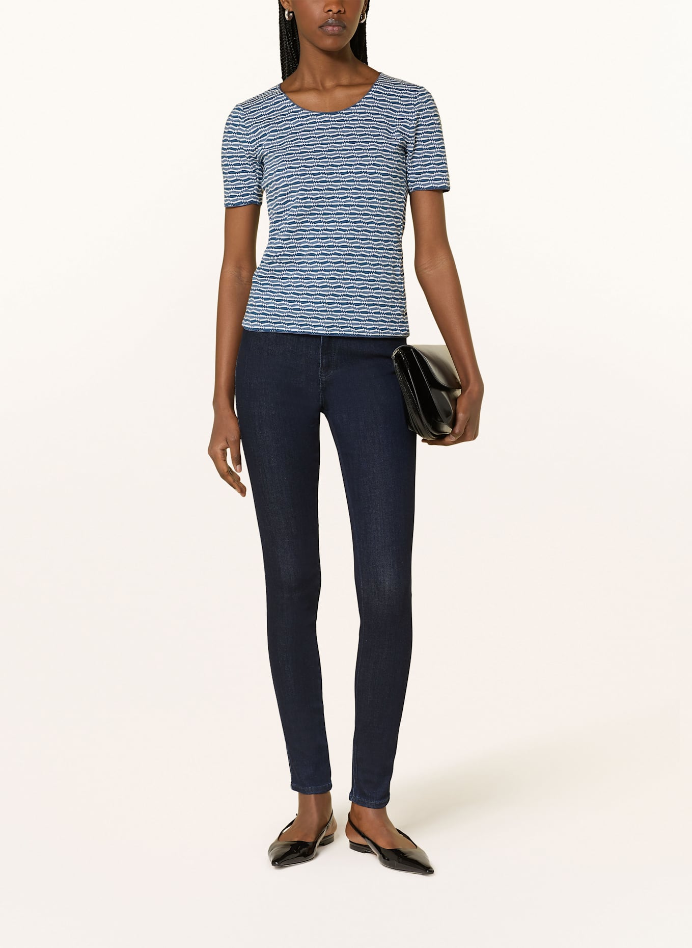 EMPORIO ARMANI T-Shirt: DUNKELBLAU/ BLAU/ WEISS