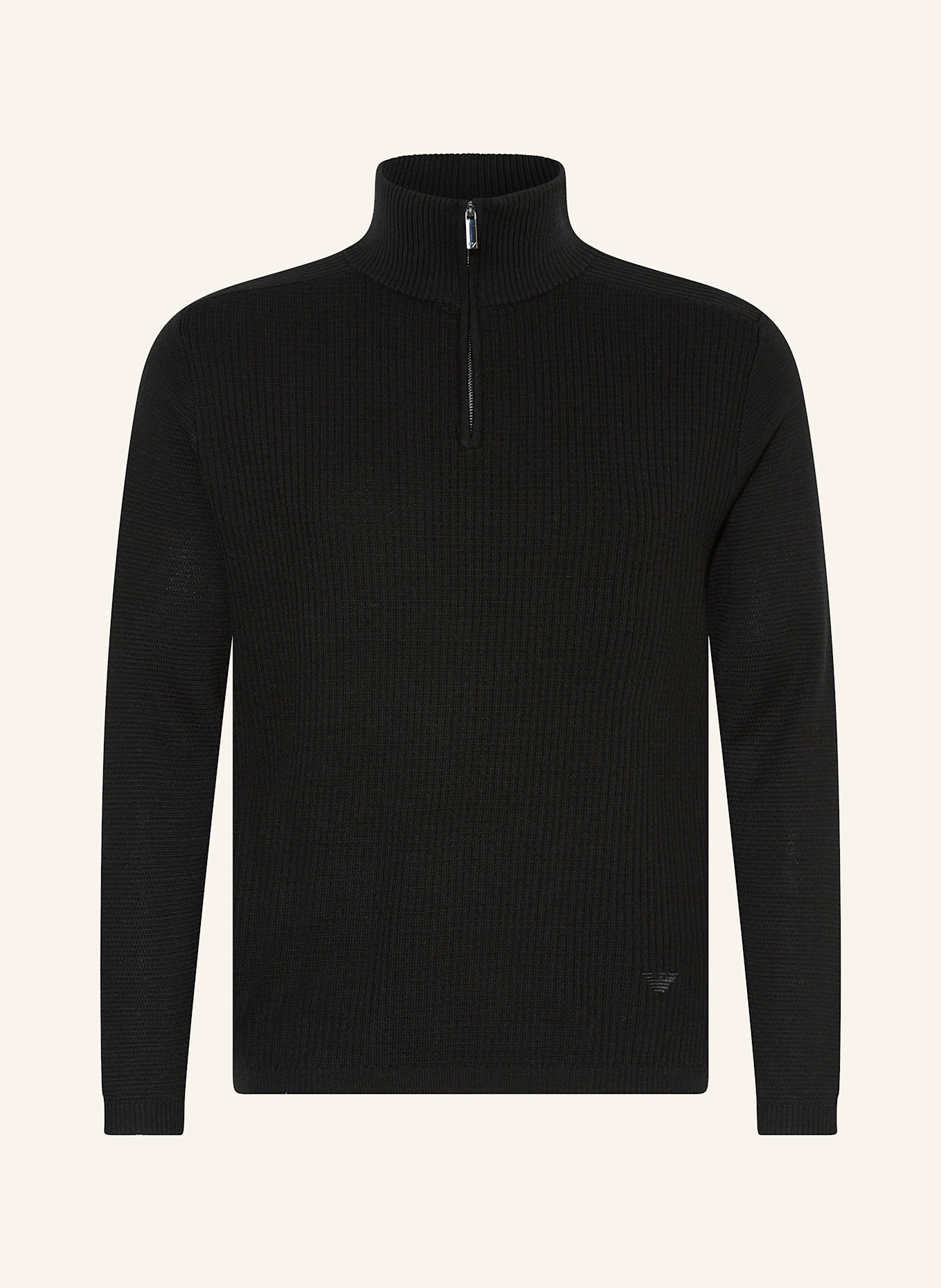 EMPORIO ARMANI Half-zip sweater: BLACK