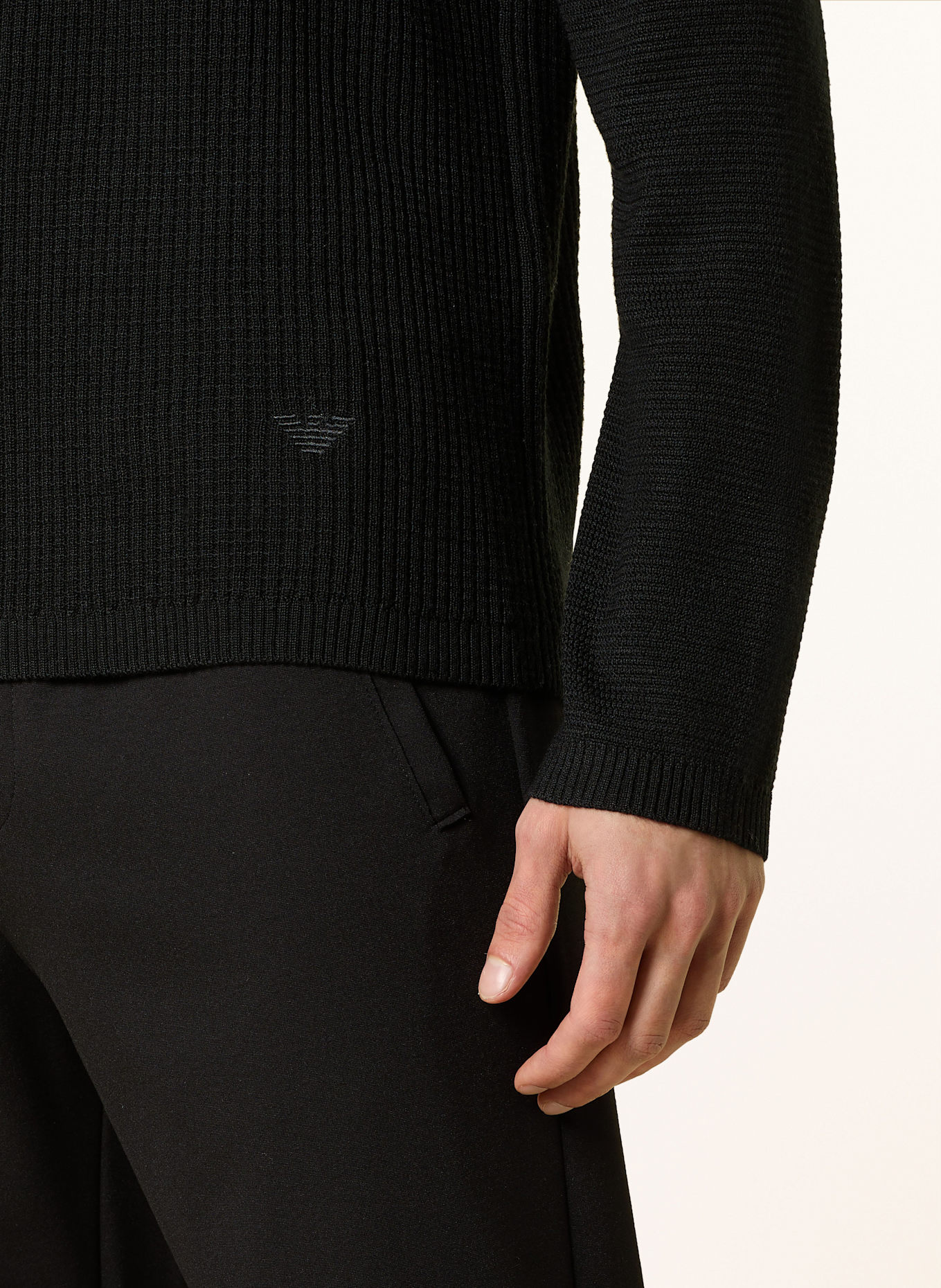 EMPORIO ARMANI Half-zip sweater: BLACK
