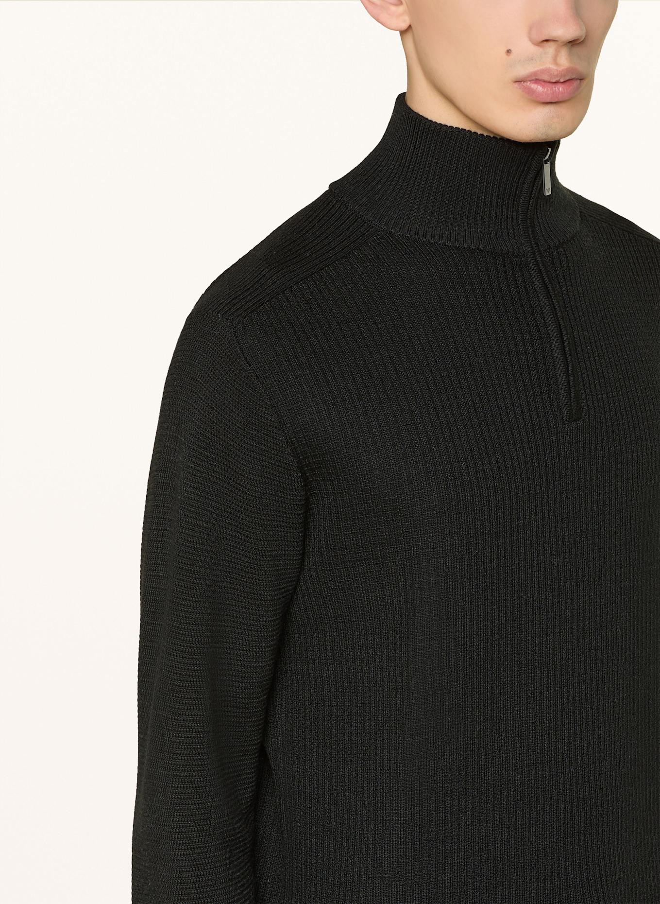 EMPORIO ARMANI Half-zip sweater: BLACK