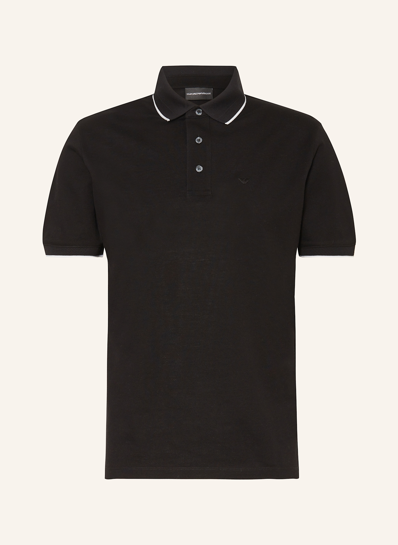 EMPORIO ARMANI Piqué-Poloshirt: SCHWARZ