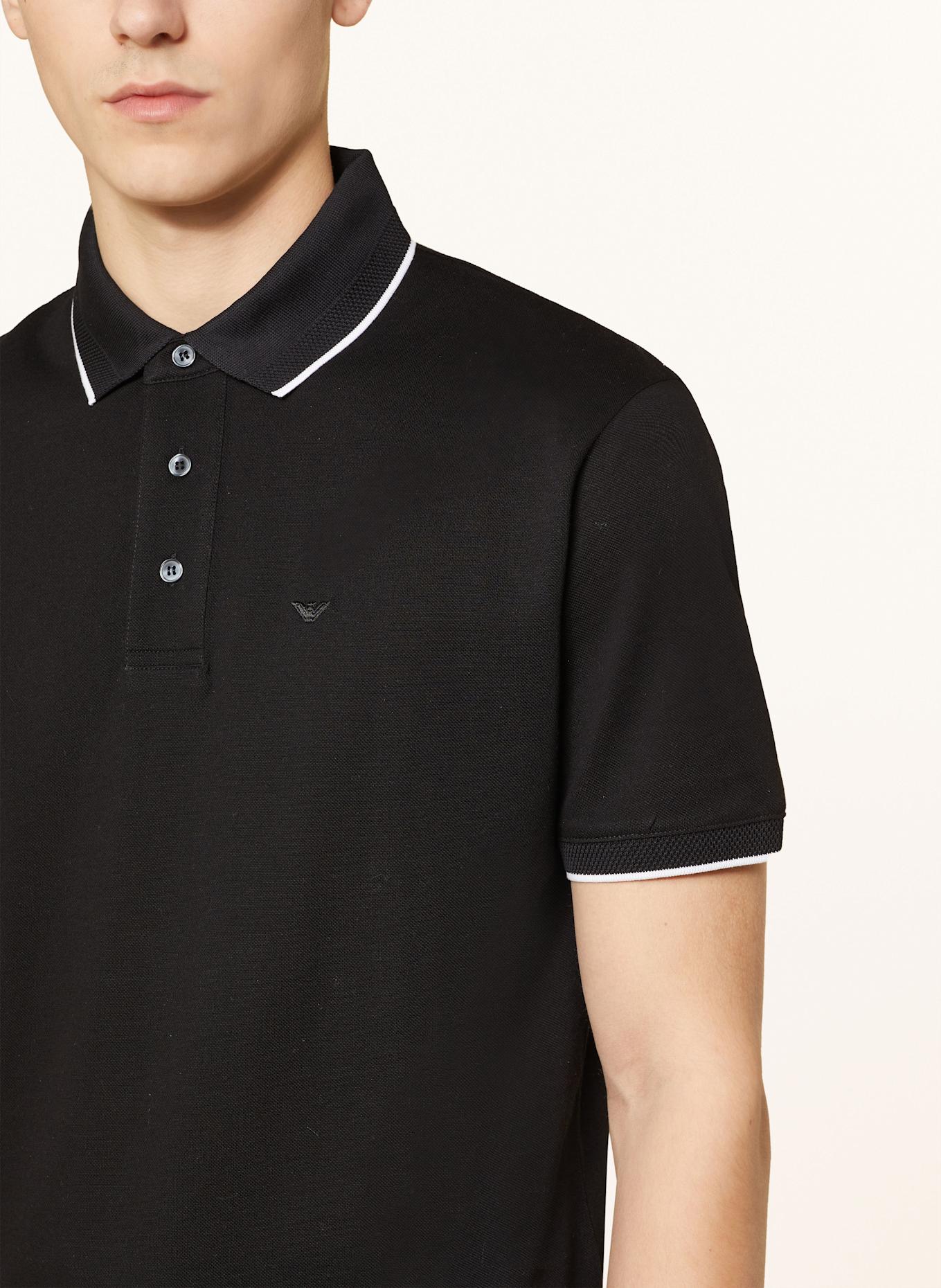 EMPORIO ARMANI Piqué-Poloshirt: SCHWARZ