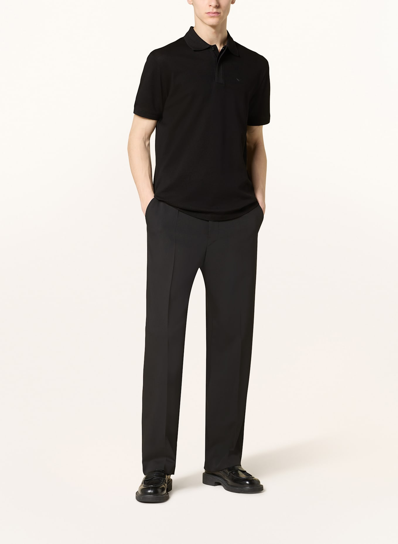 EMPORIO ARMANI Piqué-Poloshirt: SCHWARZ