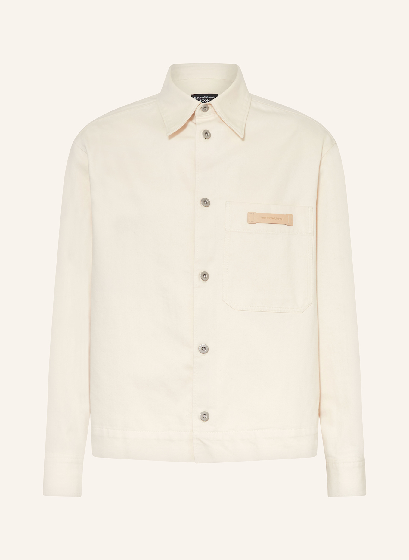 emporio armani metallic logo print round neck t shirt item-Overjacket: ECRU