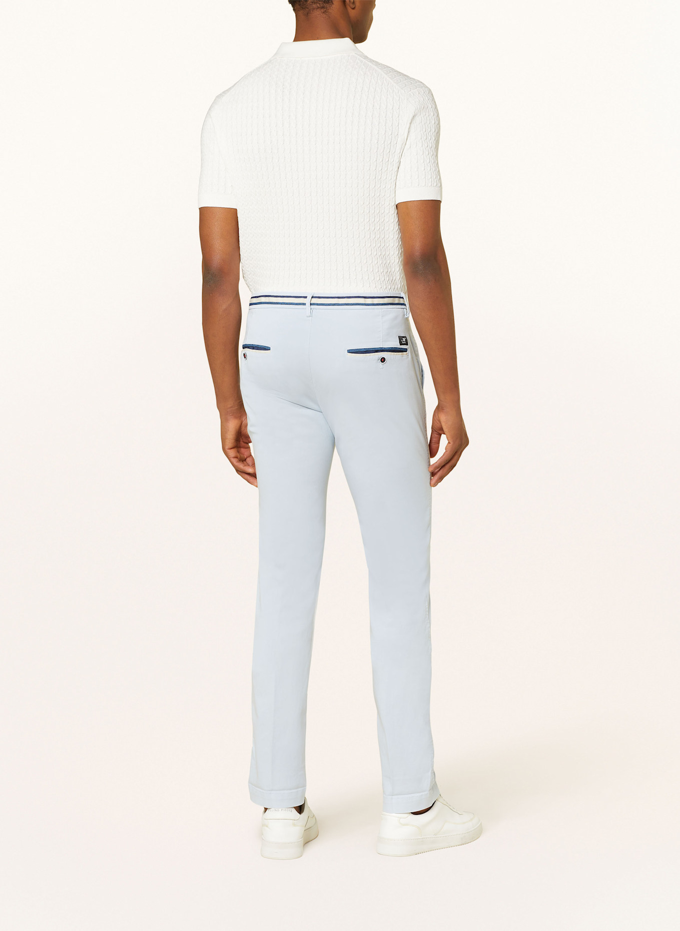MASON'S Chinosy TORINO SUMMER slim fit: JASNONIEBIESKI