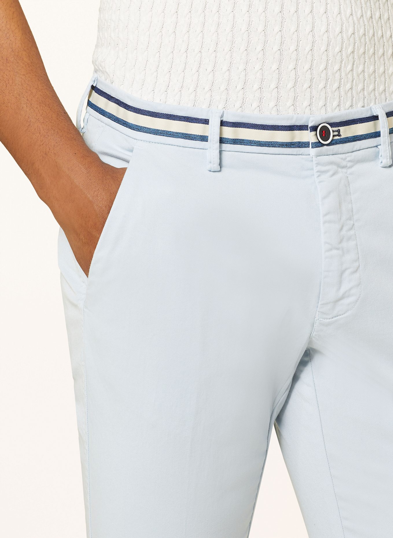 MASON'S Chinosy TORINO SUMMER slim fit: JASNONIEBIESKI