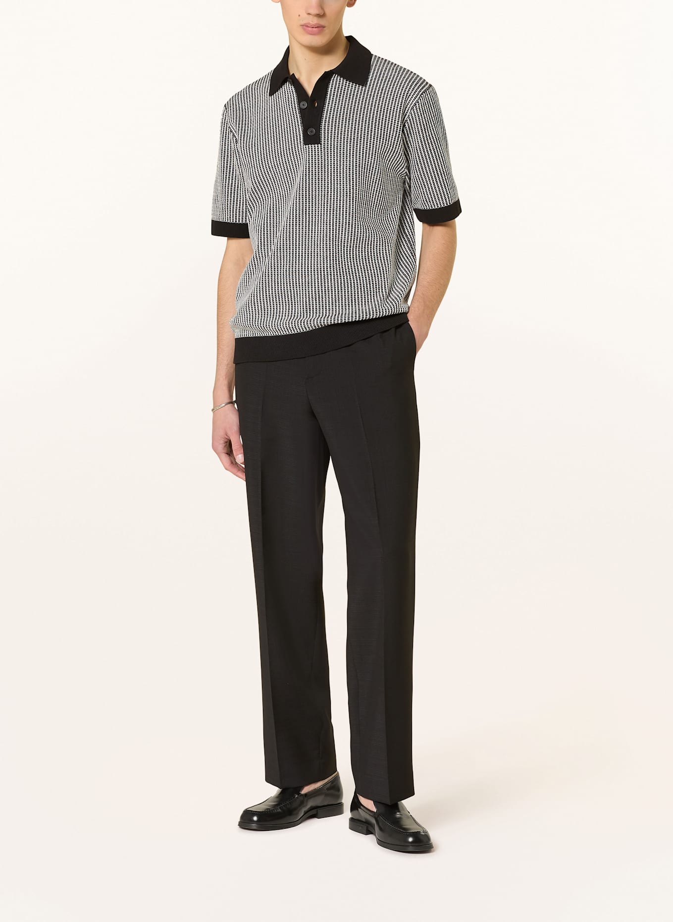 DRYKORN Piqué-Poloshirt TAMIAN Regular Fit: SCHWARZ / WEISS