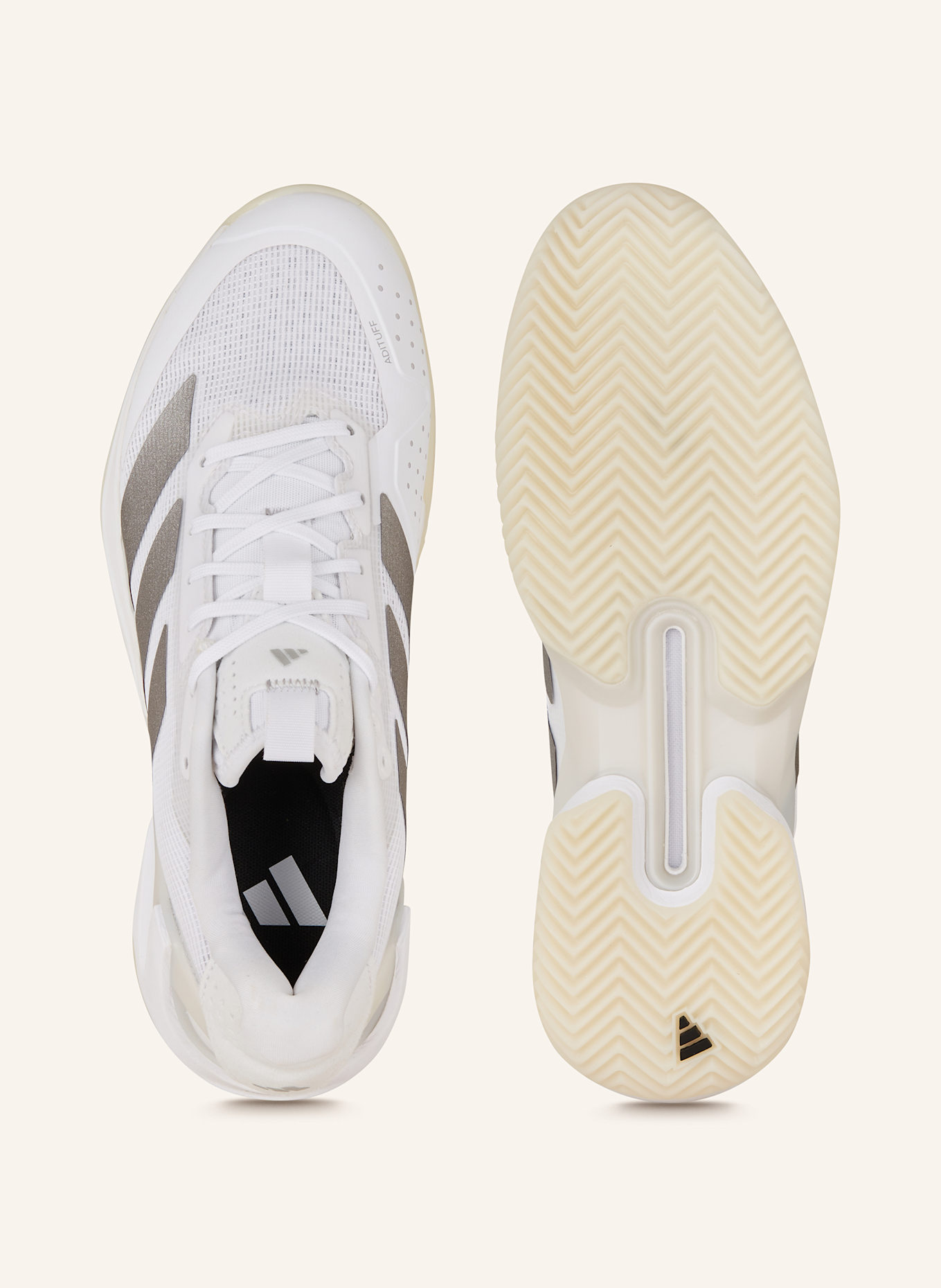 adidas Tennisschuhe ADIZERO UBERSONIC 5 CLAY: WEISS/ GRAU