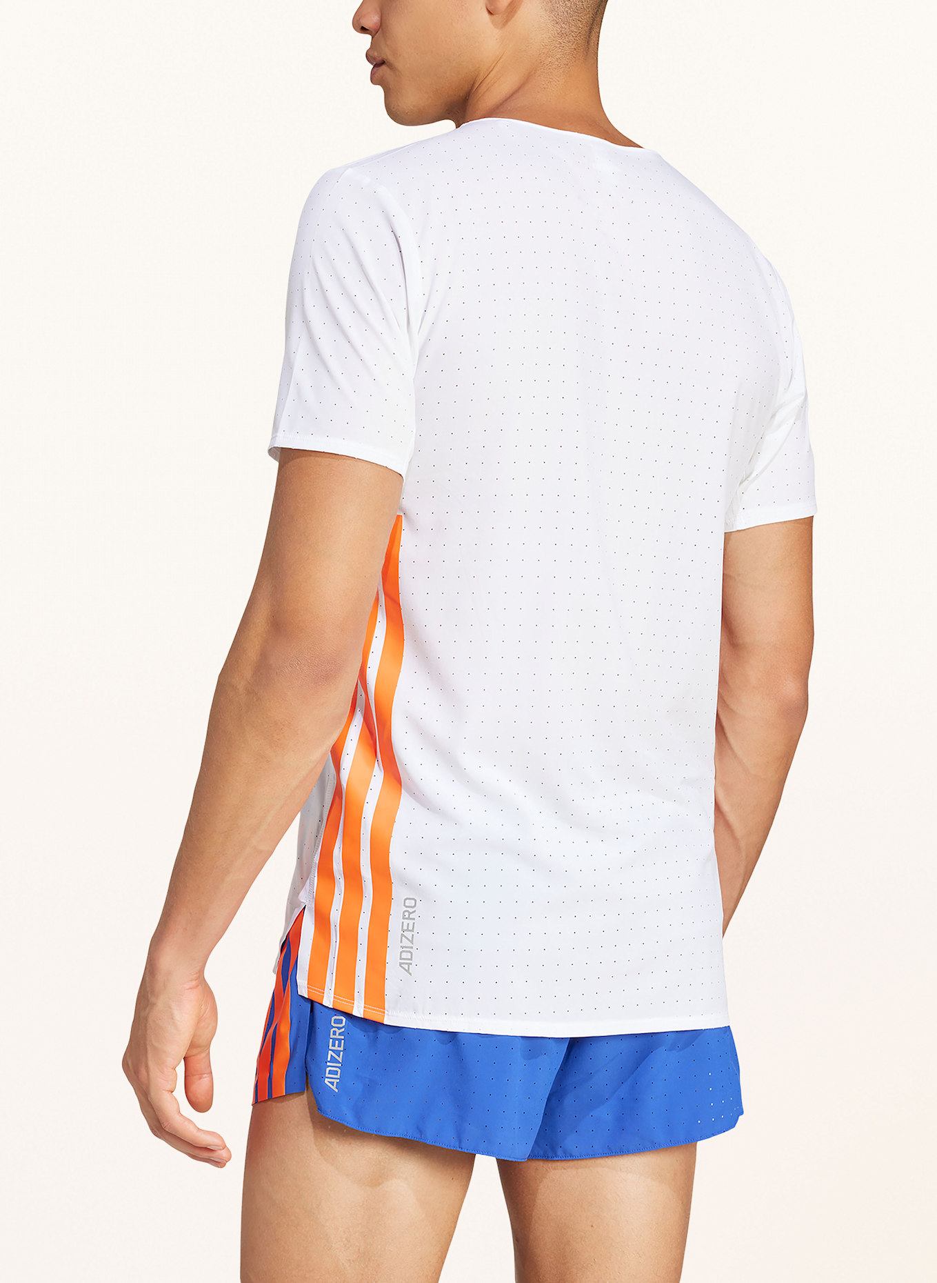 adidas Laufshirt ADIZERO RUNNING: WEISS/ ORANGE