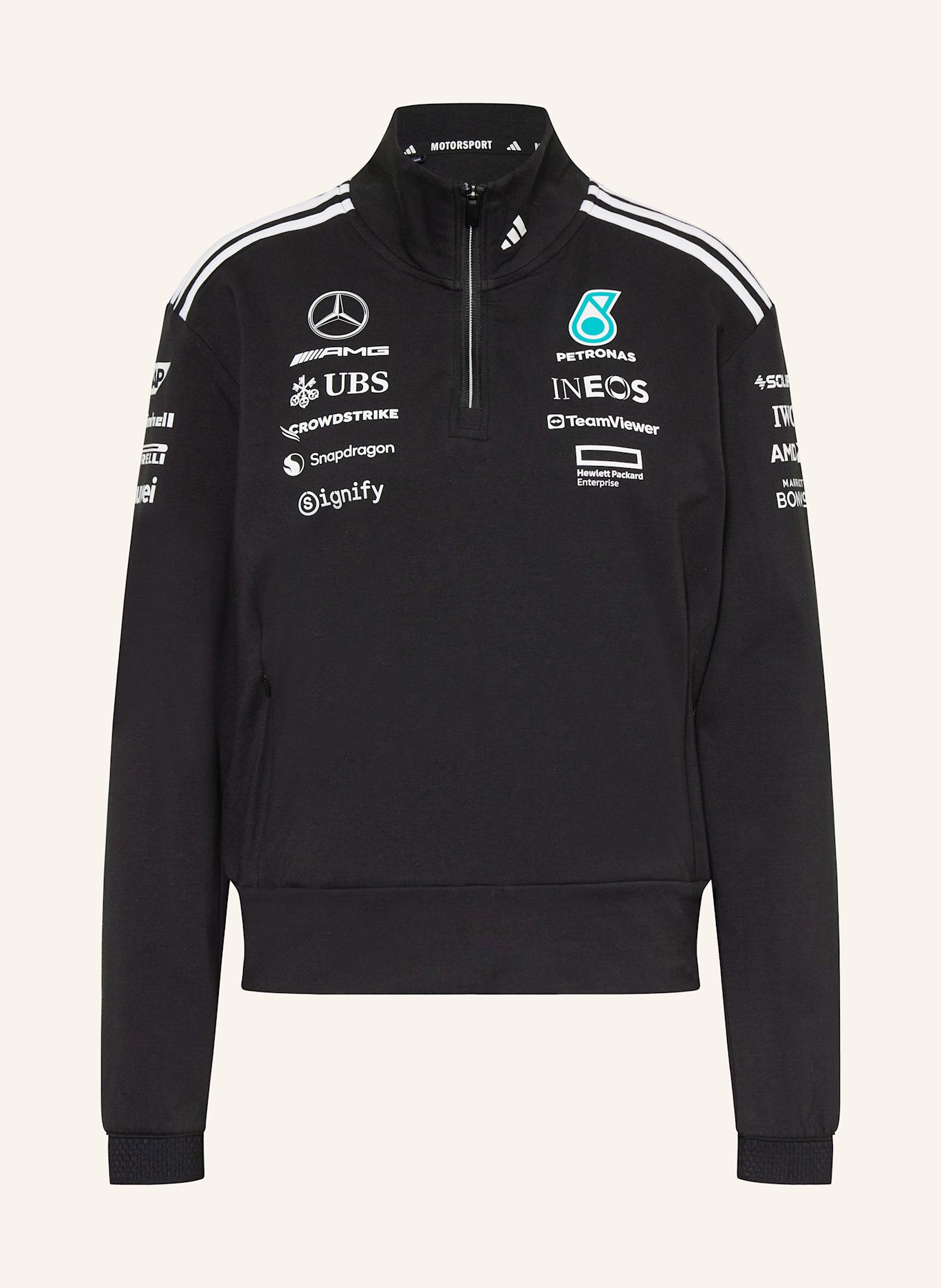 adidas Sweat-Troyer MERCEDES - AMG PETRONAS FORMULA ONE TEAM: SCHWARZ/ WEISS